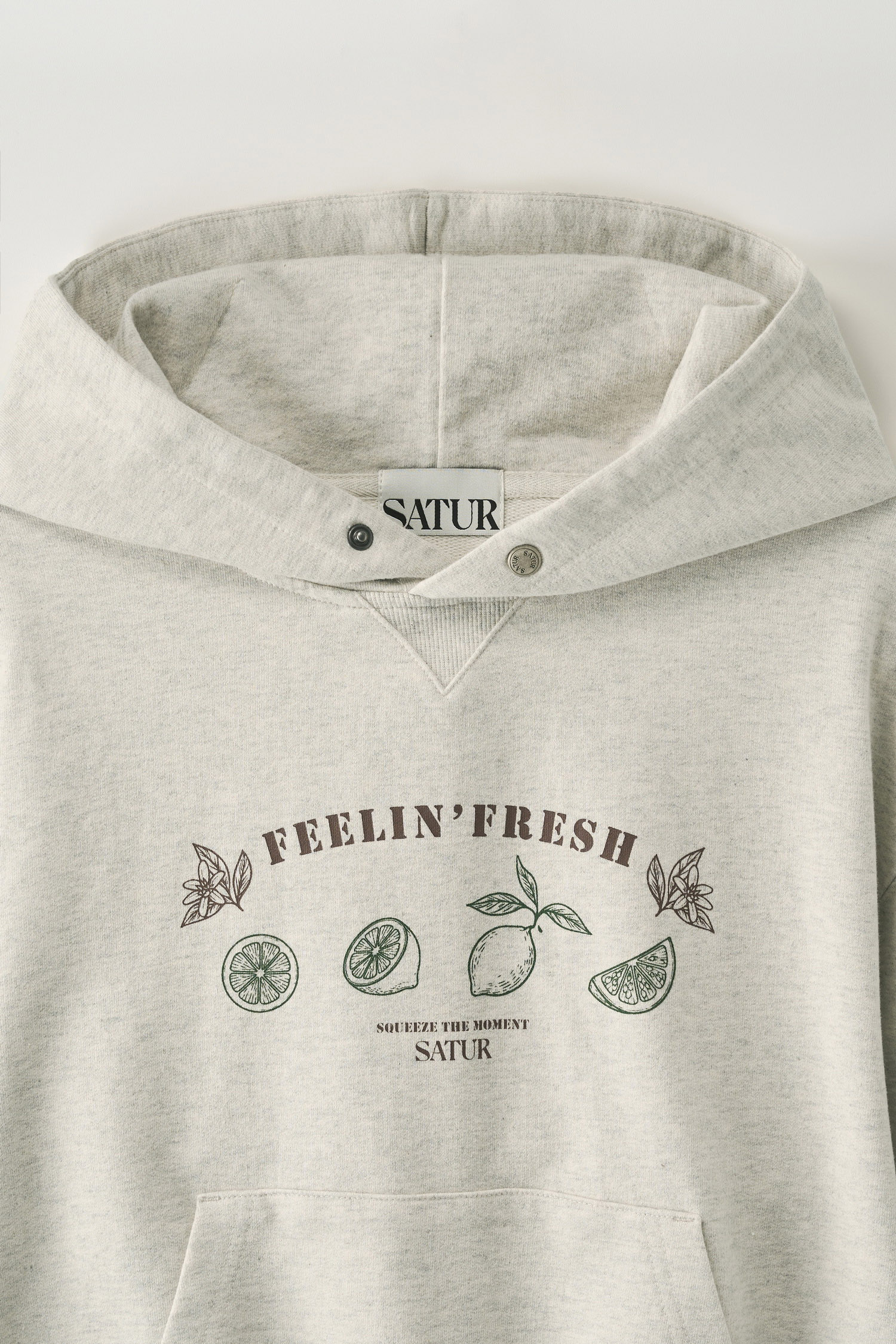 SATUR 檸檬短版連帽長袖上衣 (W) Citron Drawing Cropped Hoodie