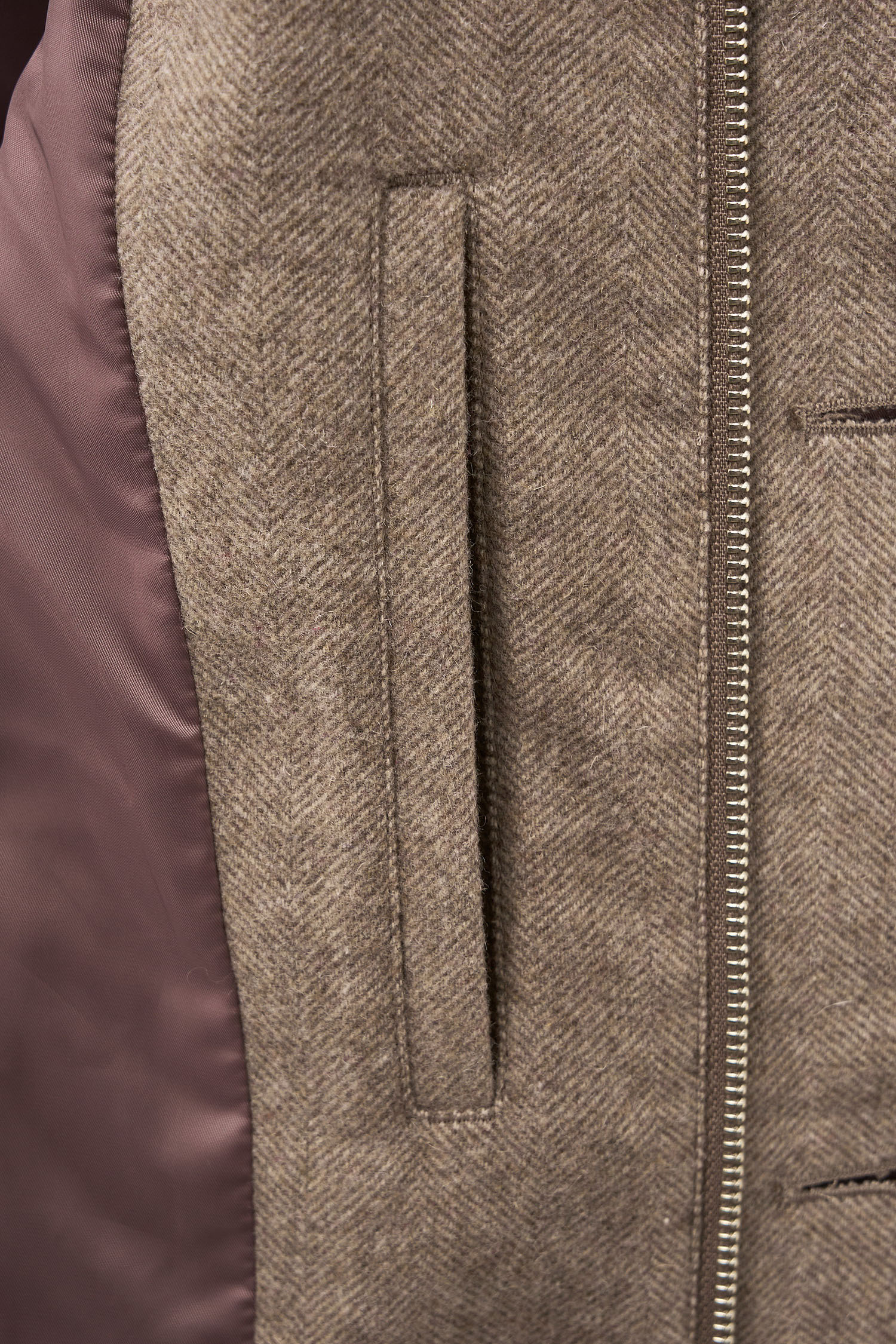 SATUR 羊毛混紡哈靈頓夾克 (M) Herringbone Wool Harrington Jacket