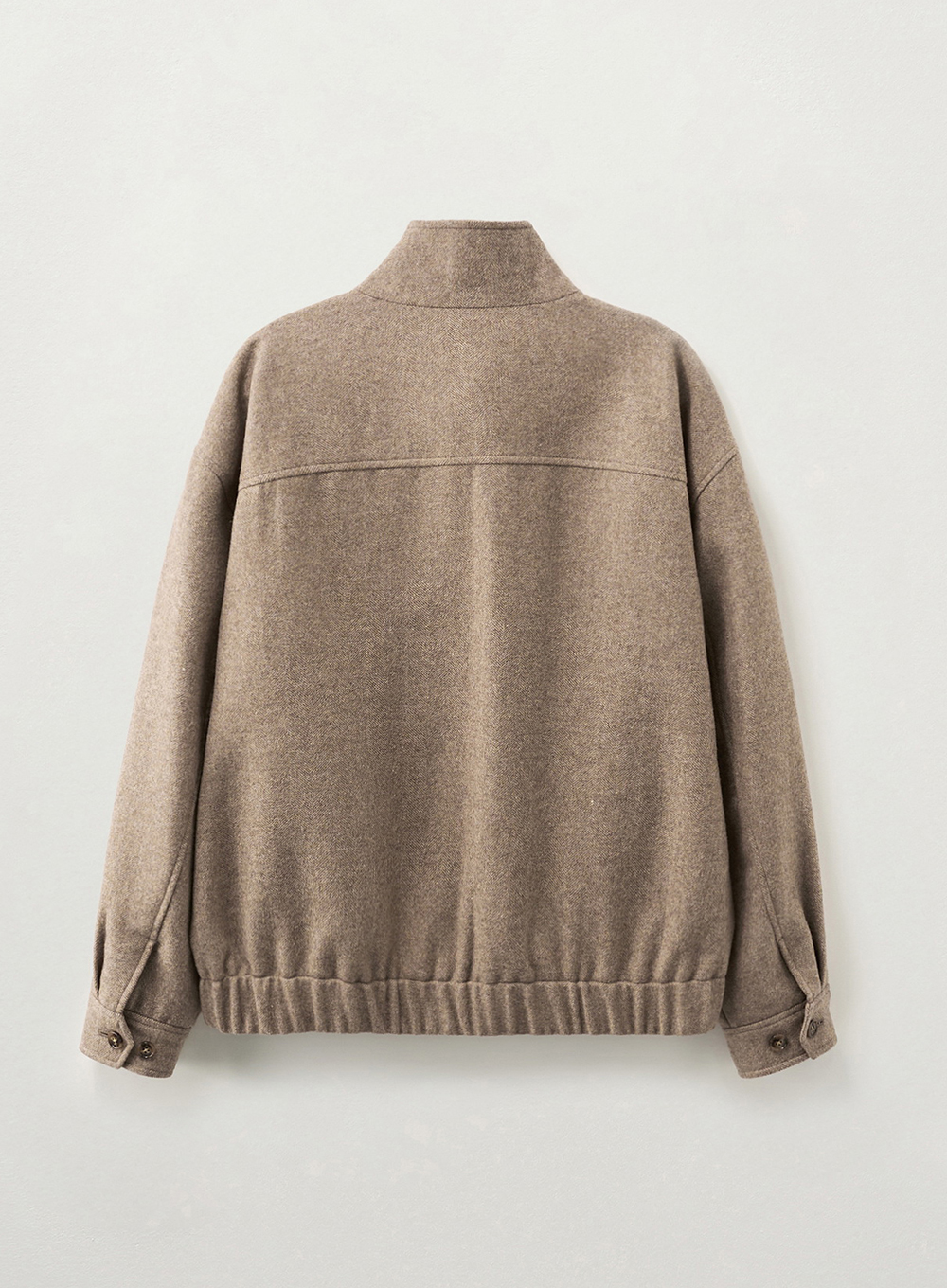 SATUR 羊毛混紡哈靈頓夾克 (M) Herringbone Wool Harrington Jacket