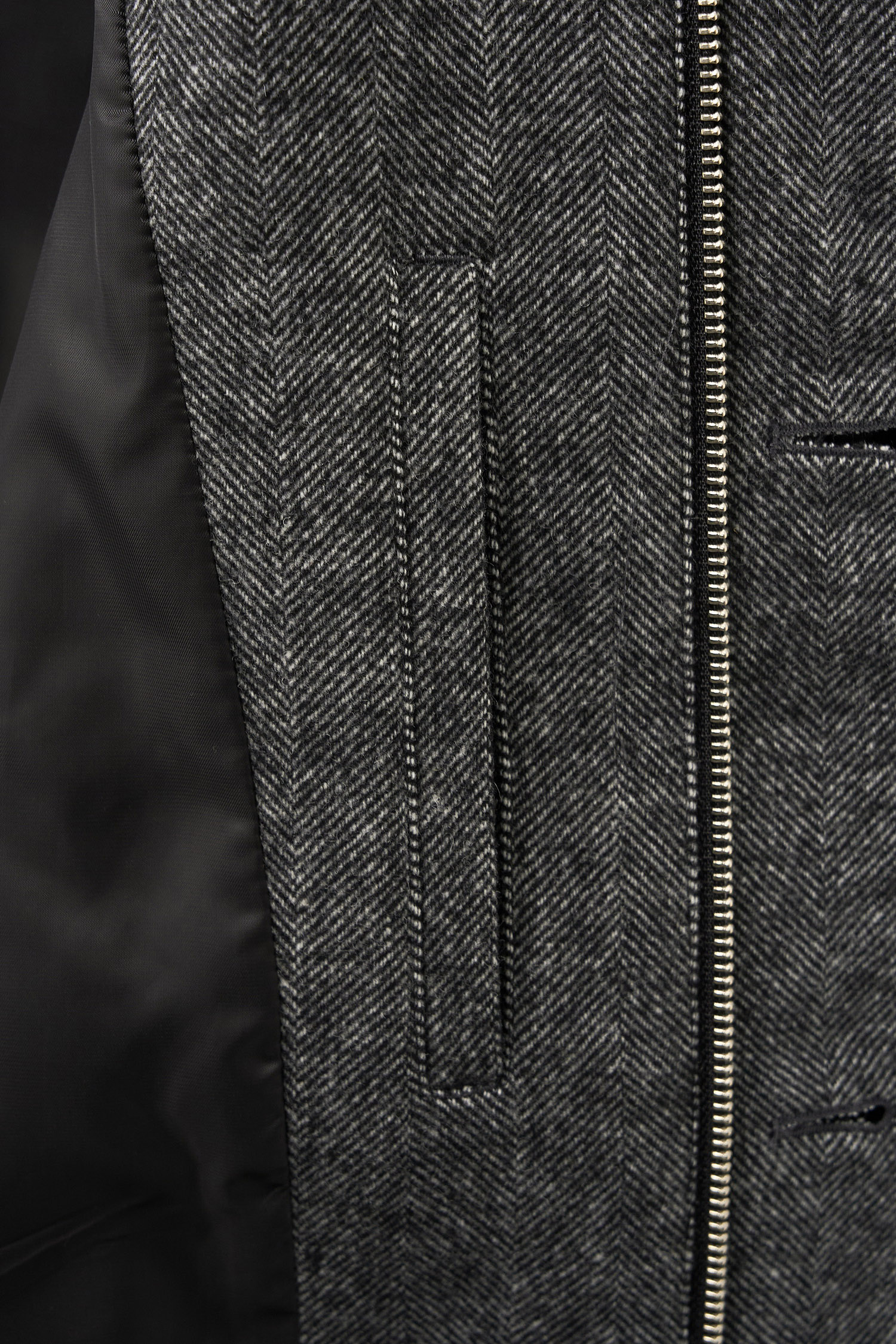 SATUR 羊毛混紡哈靈頓夾克 (M) Herringbone Wool Harrington Jacket