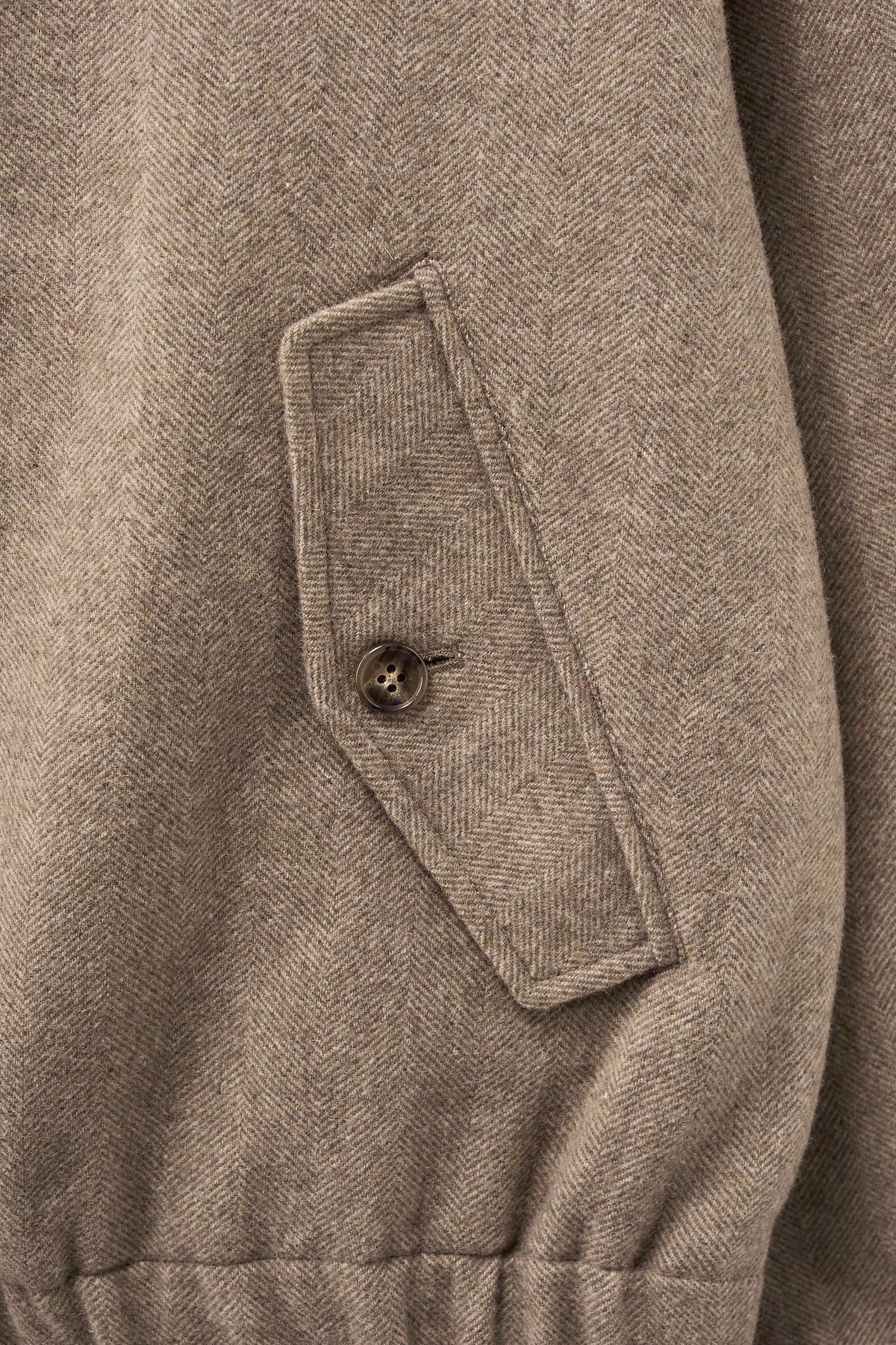 SATUR 羊毛混紡哈靈頓夾克 (M) Herringbone Wool Harrington Jacket