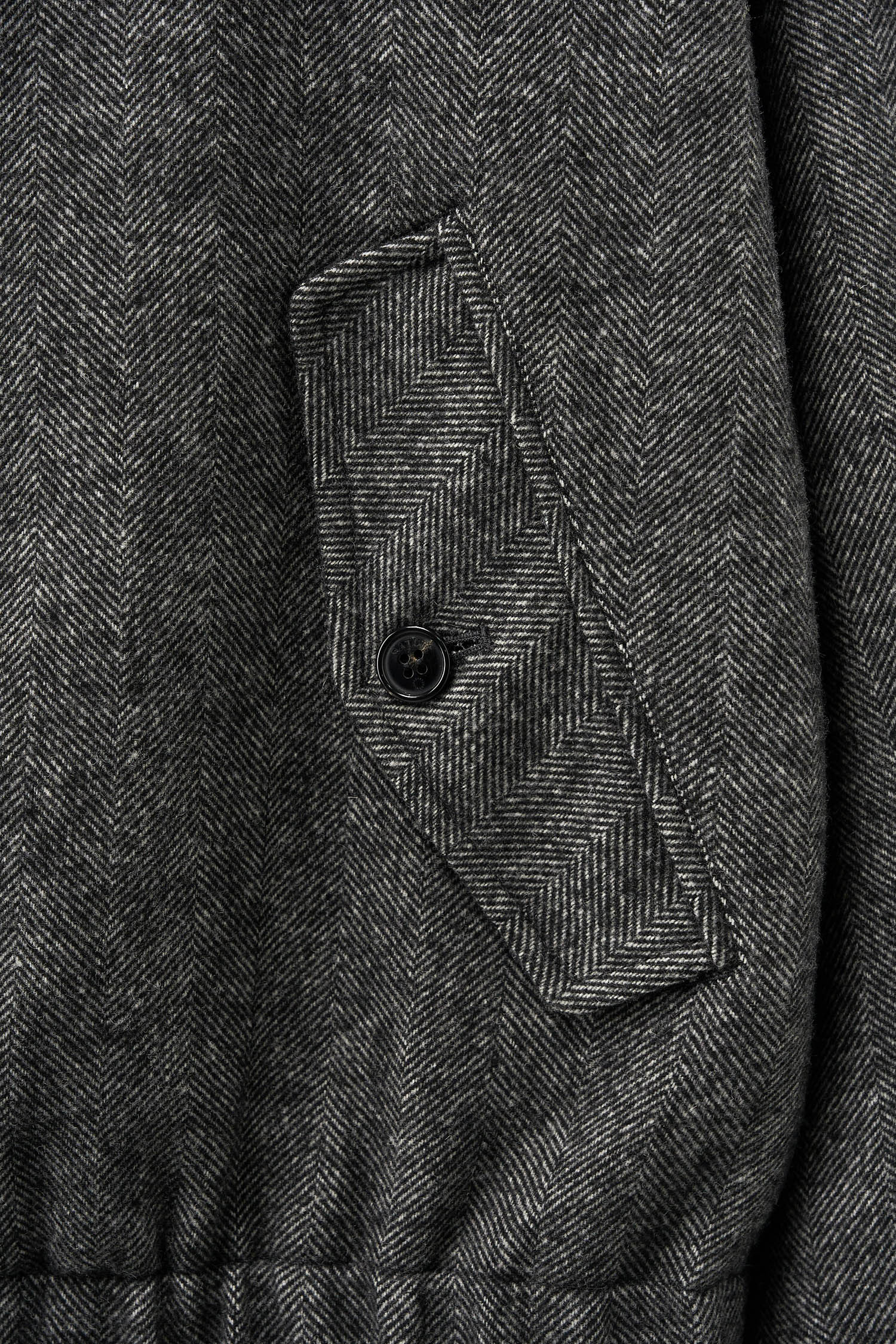 SATUR 羊毛混紡哈靈頓夾克 (M) Herringbone Wool Harrington Jacket