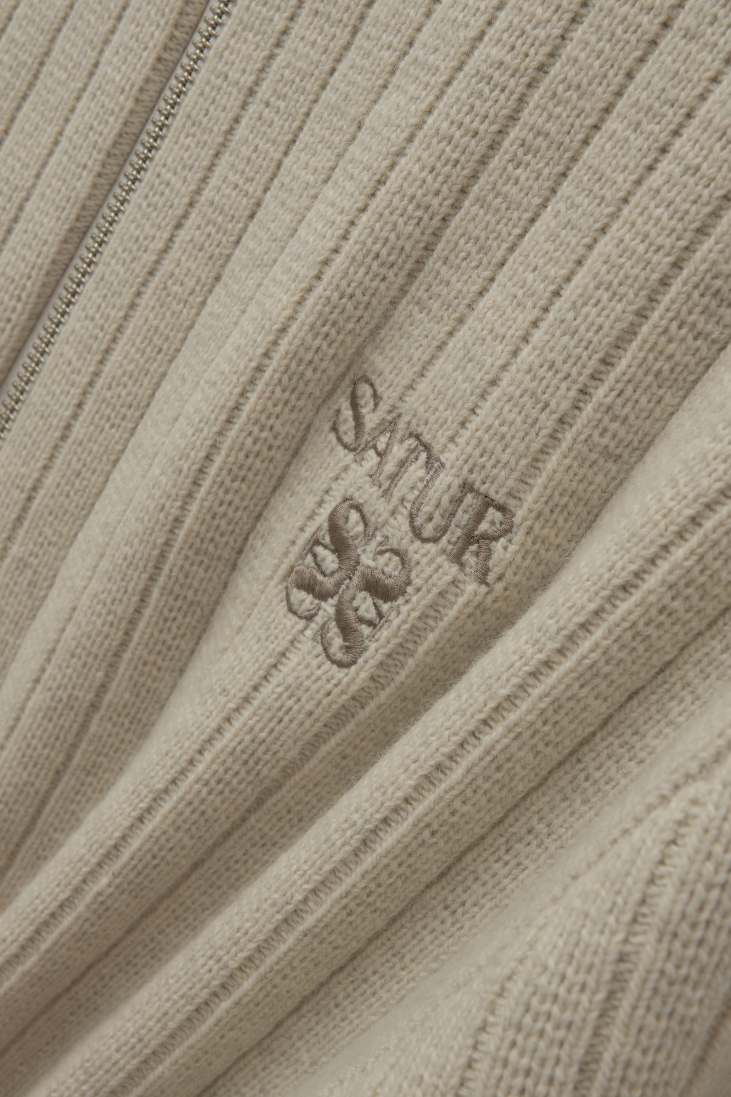 SATUR 抽針立領開襟拉鍊針織衫 (U) Faro Half Neck Knit Zip-up