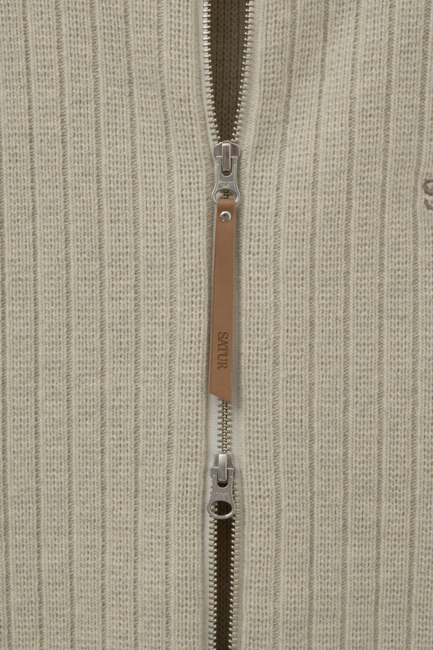 SATUR 抽針立領開襟拉鍊針織衫 (U) Faro Half Neck Knit Zip-up