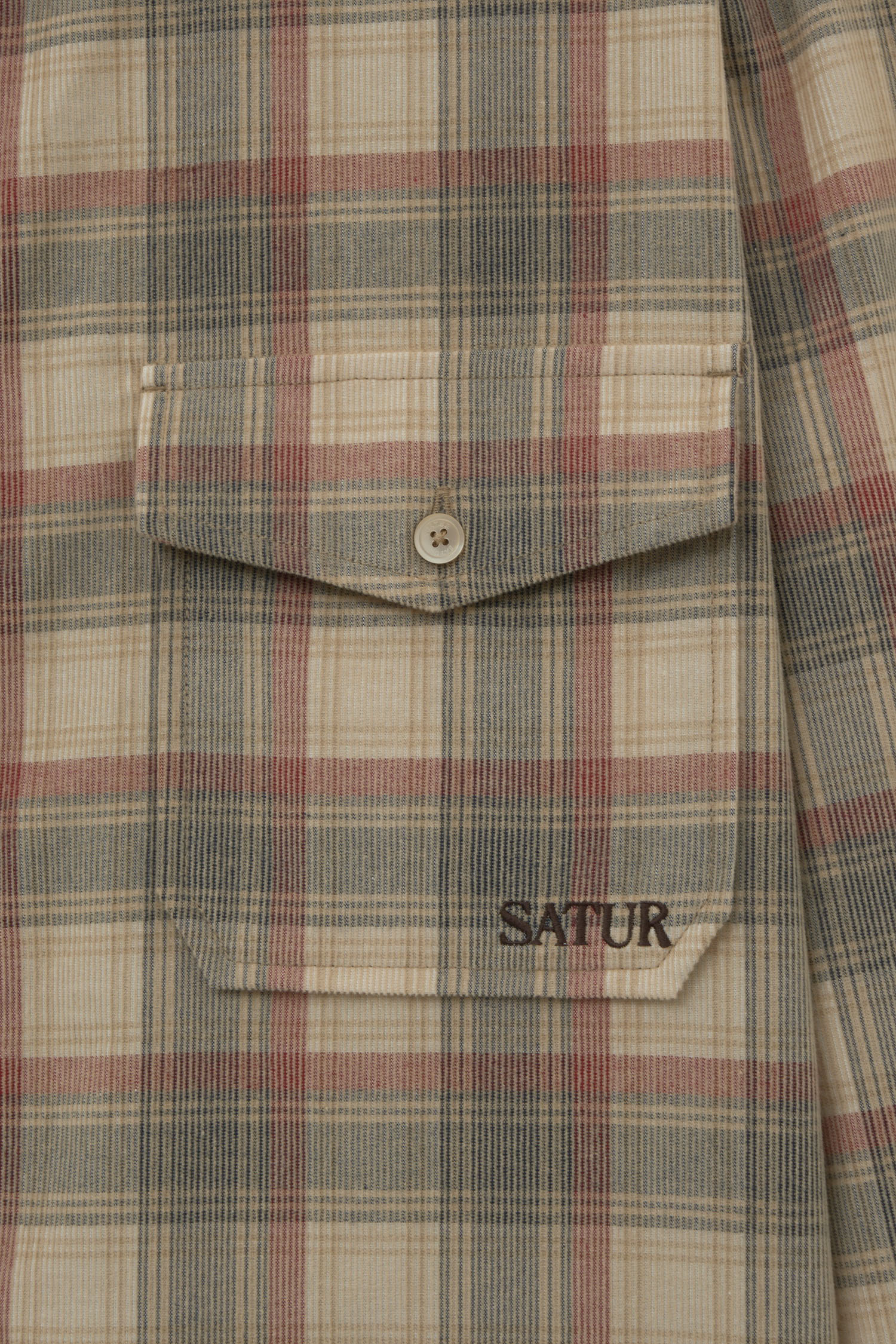 SATUR 燈芯絨格子襯衫 (U) Corduroy Check shirts
