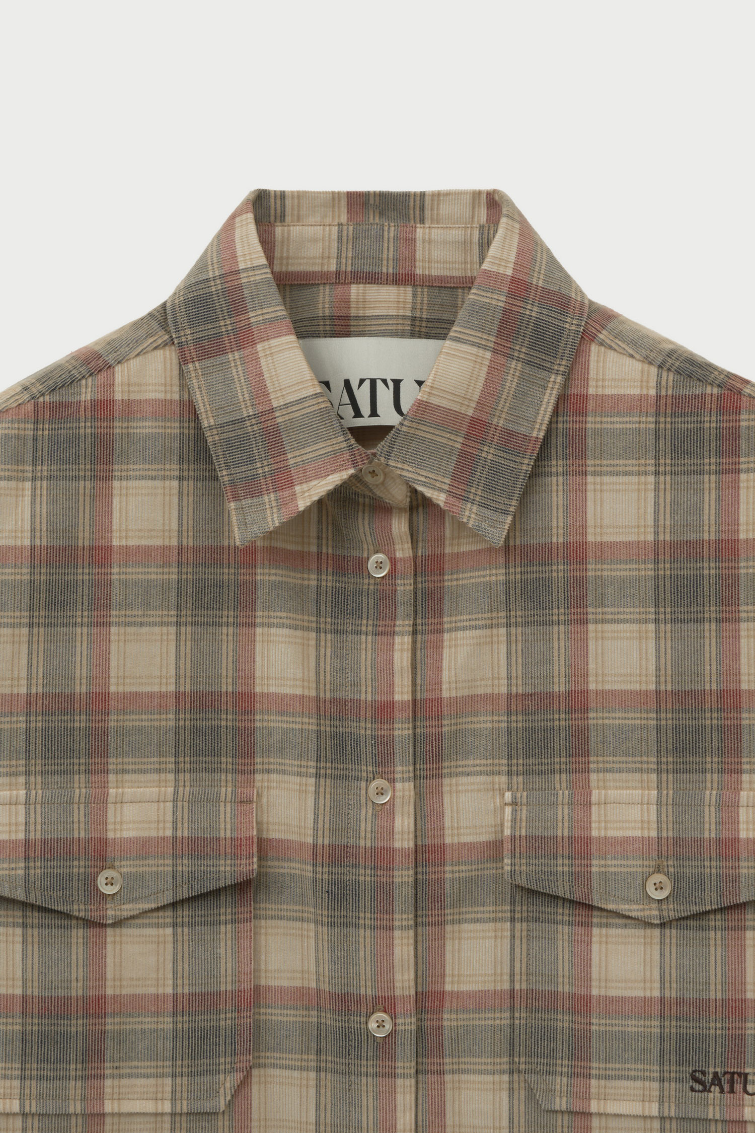 SATUR 燈芯絨格子襯衫 (U) Corduroy Check shirts