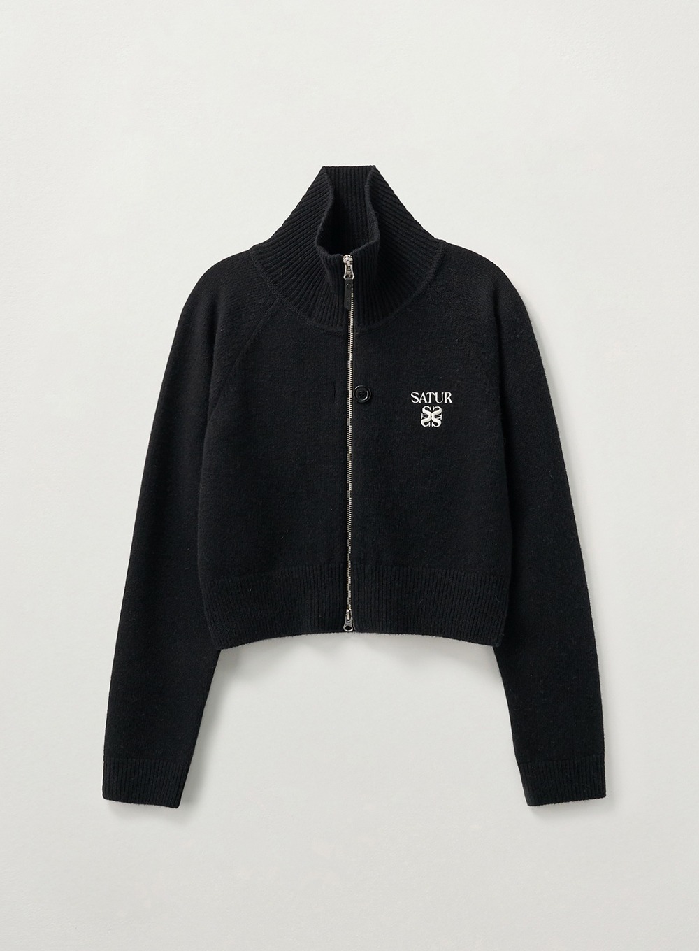SATUR 羊絨拉鍊針織衫 (W) Signature Logo Cashmere Blend Knit Zip-up