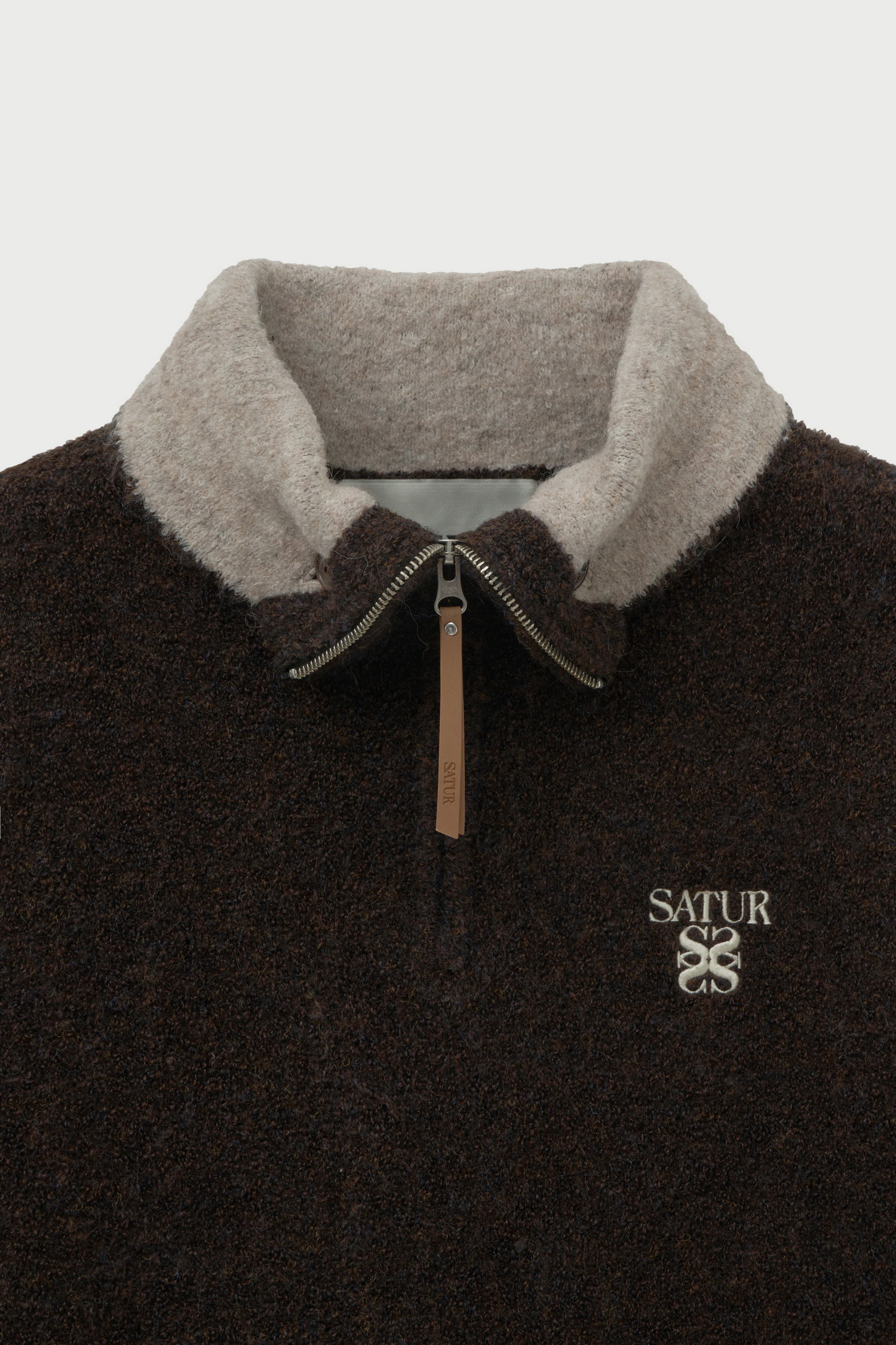 SATUR 半開襟拉鍊針織衫 (M) Fleece Half Neck Zip-up Knit