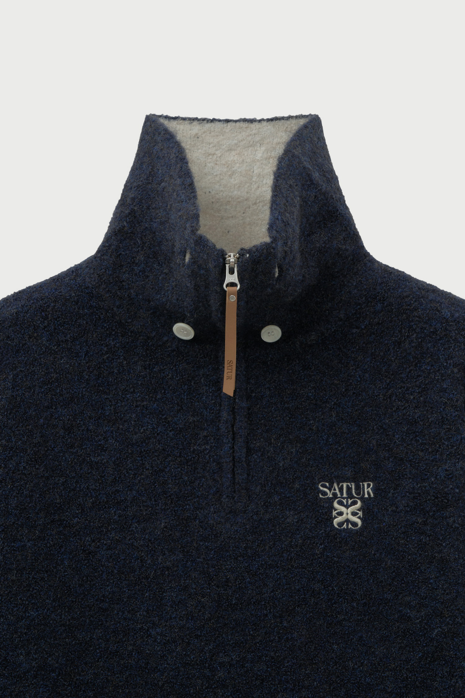SATUR 半開襟拉鍊針織衫 (M) Fleece Half Neck Zip-up Knit