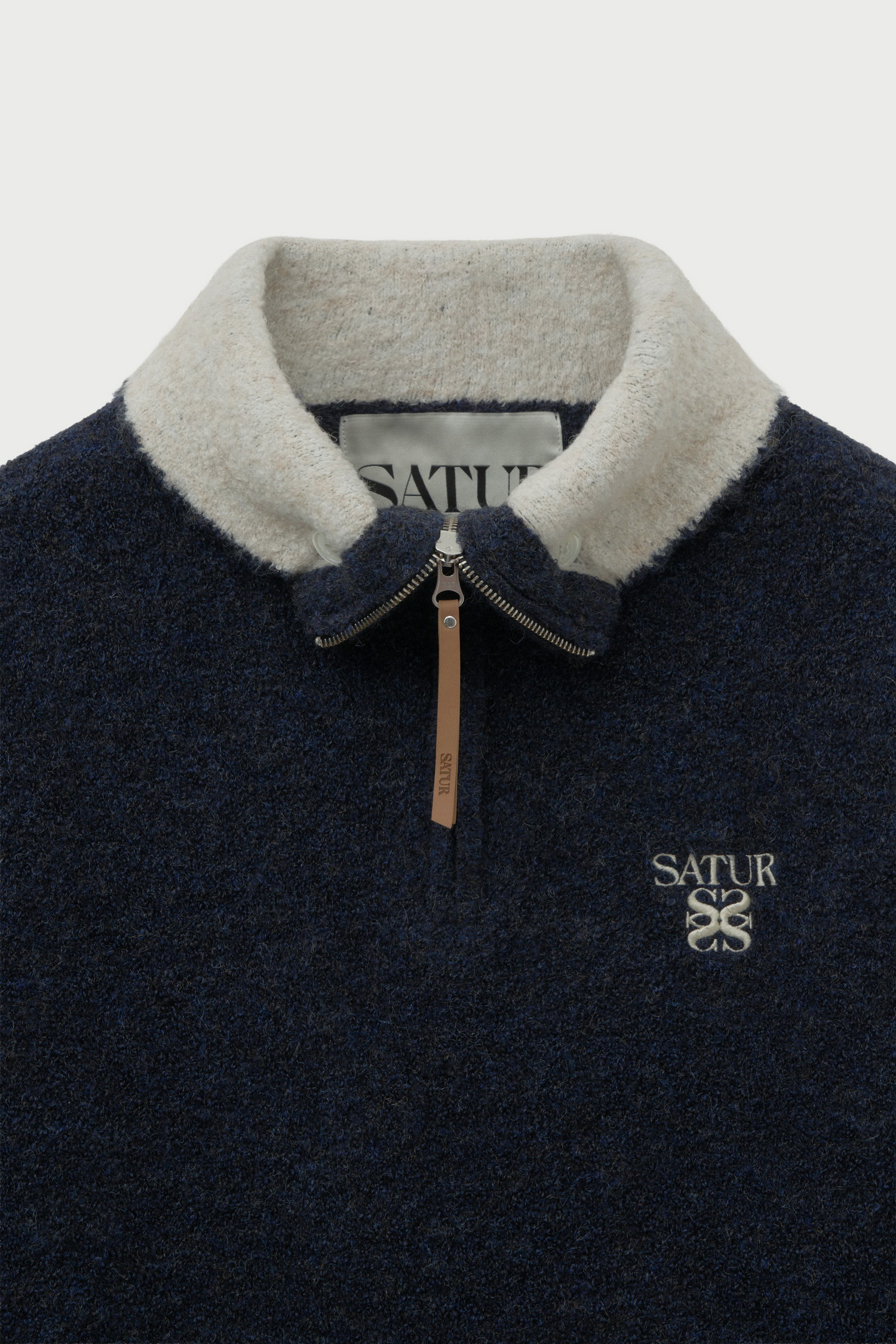 SATUR 半開襟拉鍊針織衫 (M) Fleece Half Neck Zip-up Knit