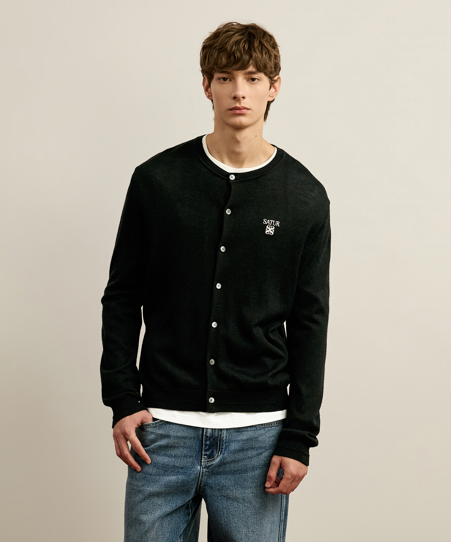 SATUR 開襟針織衫 (M) Loren Fine Cardigan