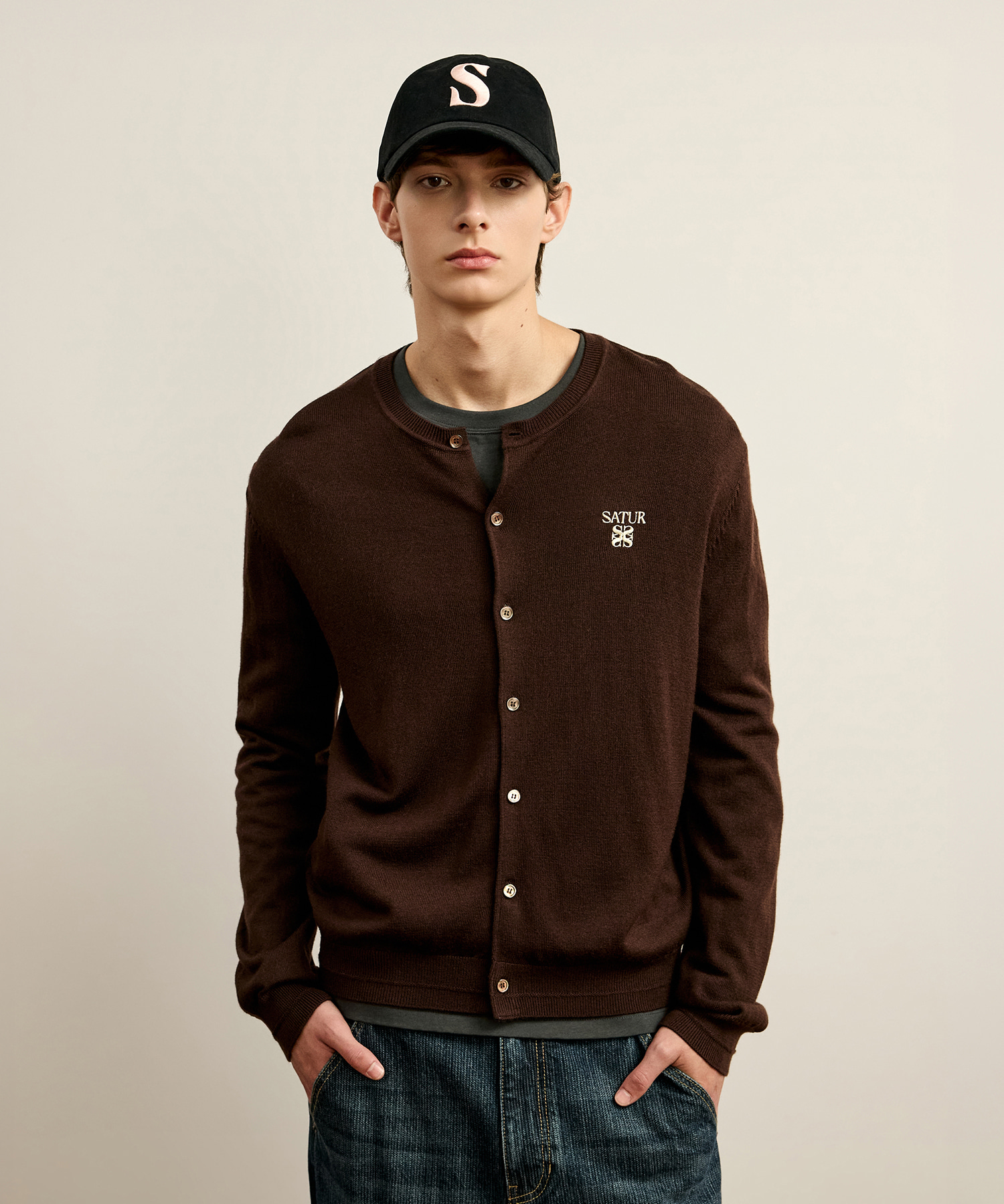 SATUR 開襟針織衫 (M) Loren Fine Cardigan