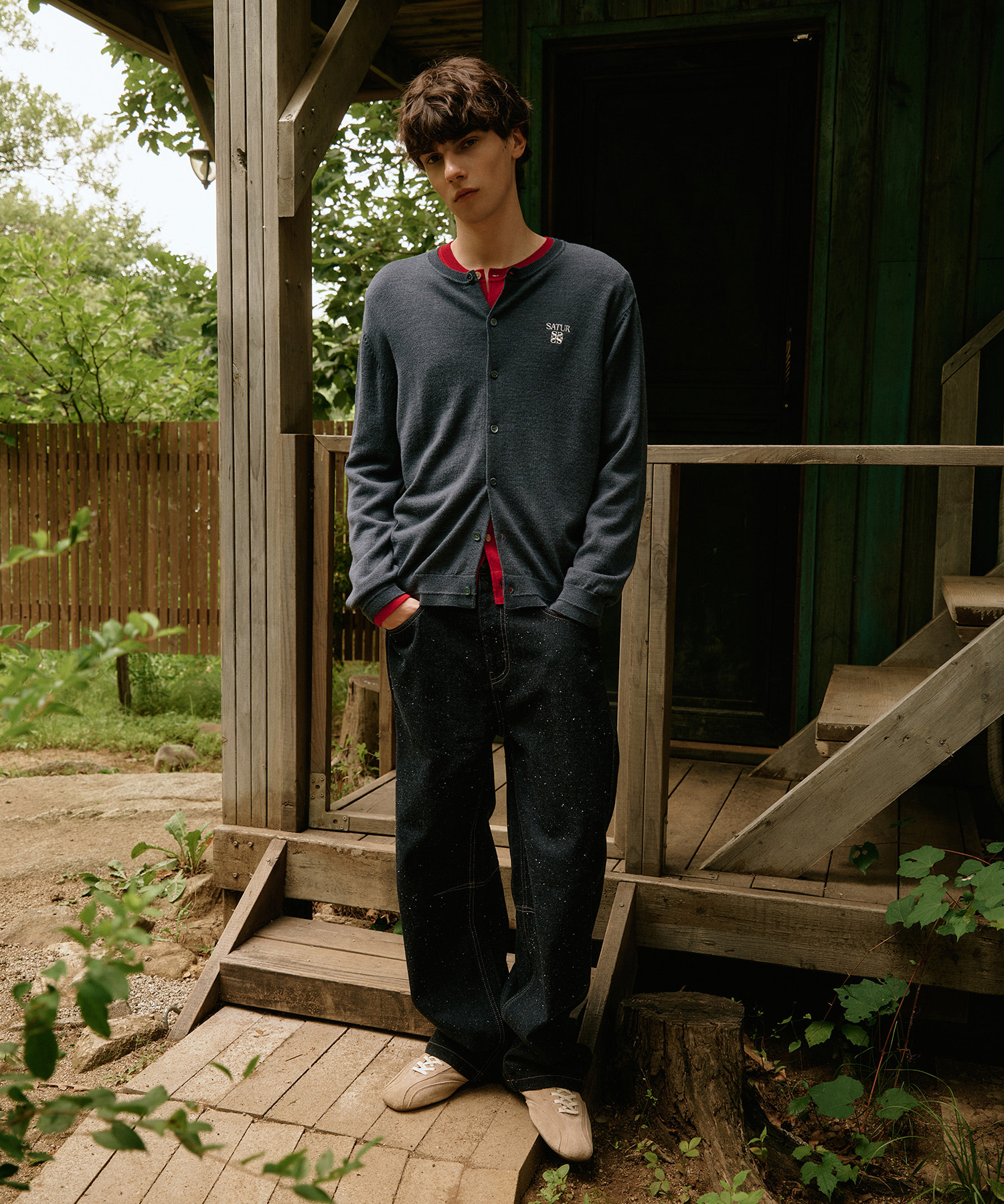 SATUR 開襟針織衫 (M) Loren Fine Cardigan