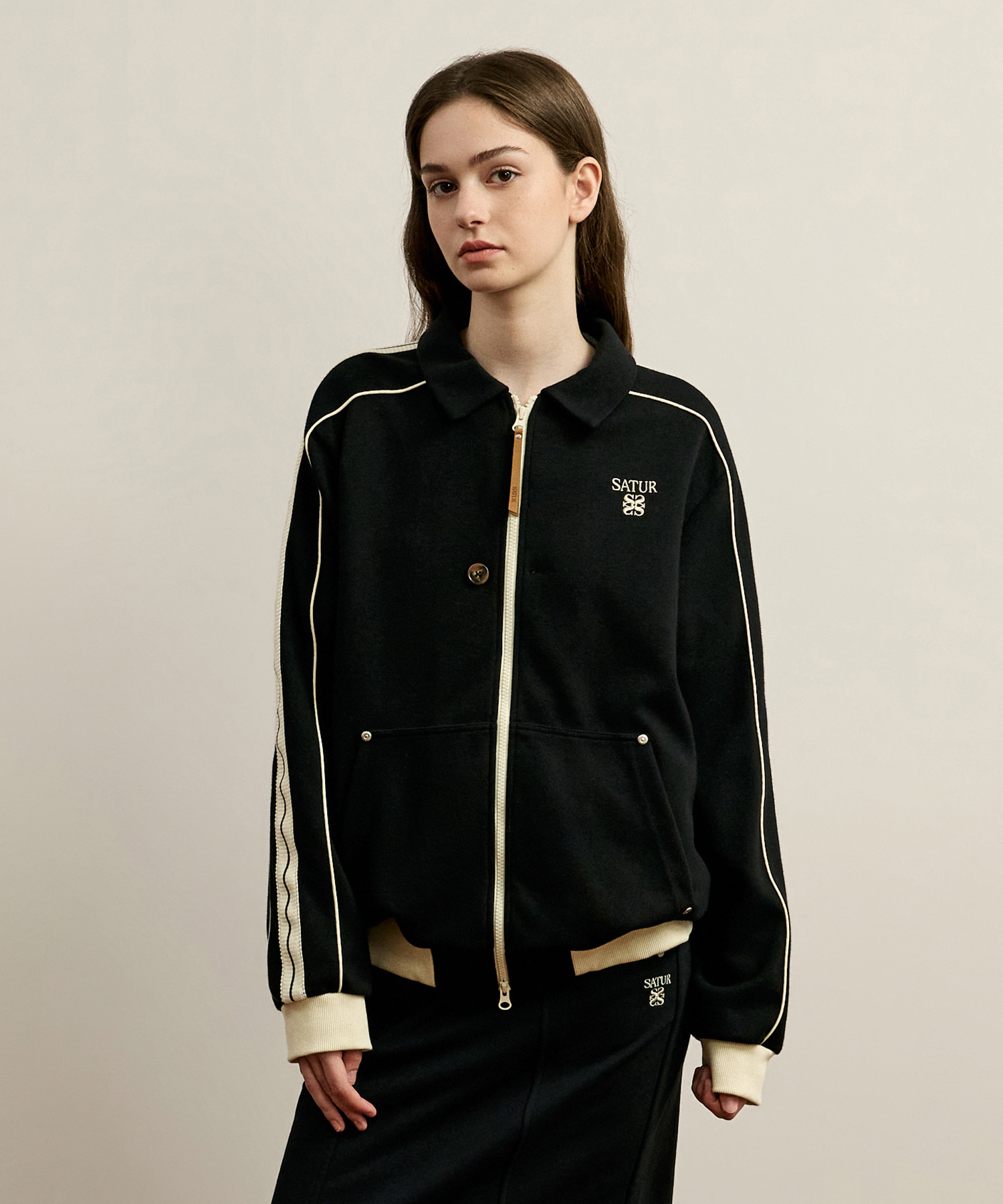 SATUR 翻領運動外套 (U) Lawton Collar Zip-Up Jacket