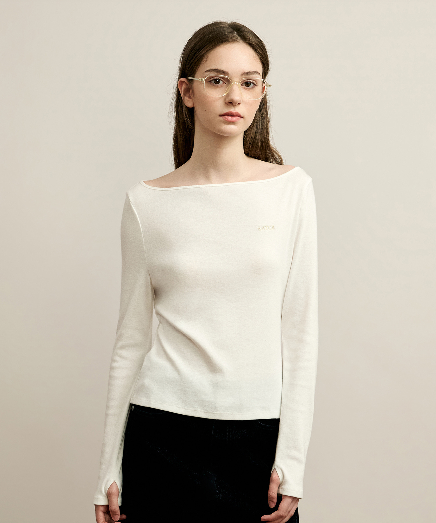 SATUR 合身針織長袖上衣 (W) Slim Fit Long Sleeve