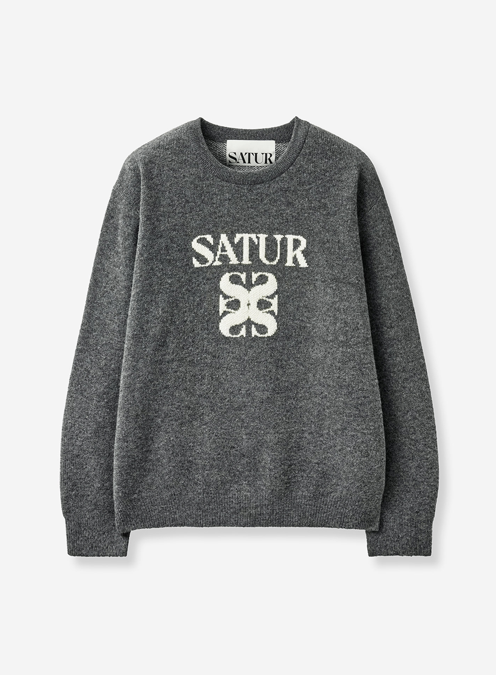 SATUR 經典LOGO緹花針織衫 (U) Basic Logo Jacquard Knit