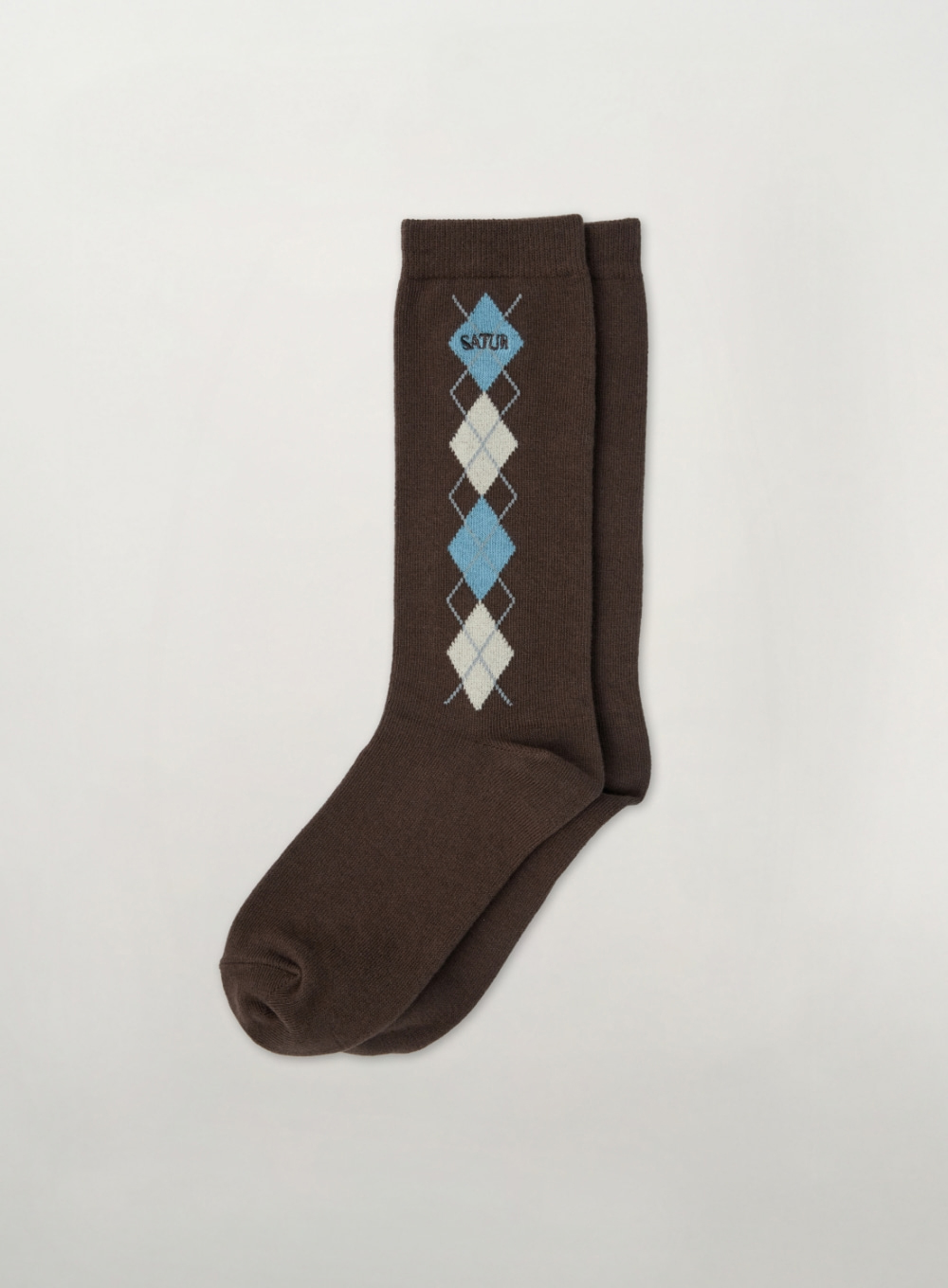 SATUR 菱格紋中筒襪 (W) Argyle Socks