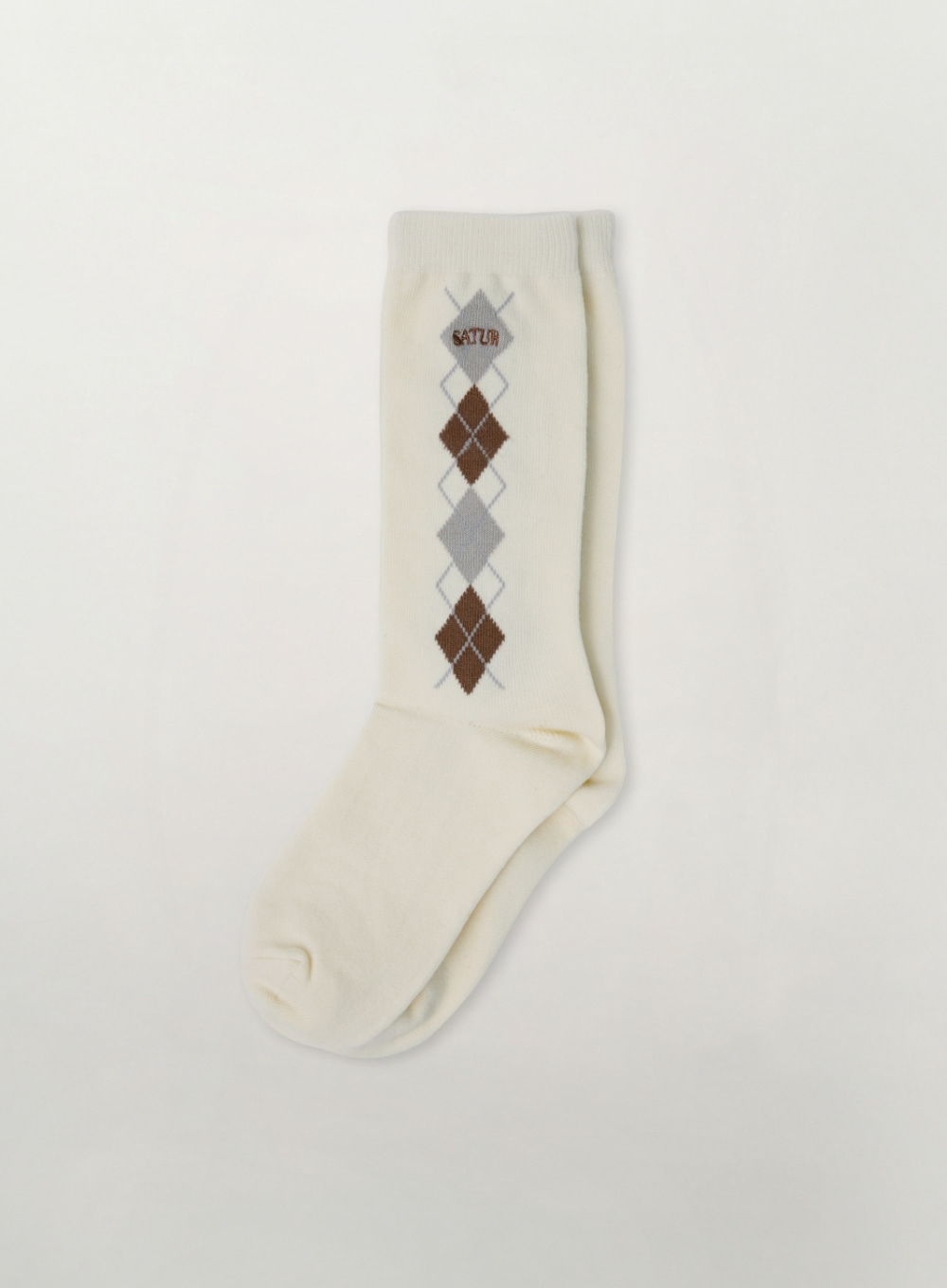 SATUR 菱格紋中筒襪 (W) Argyle Socks