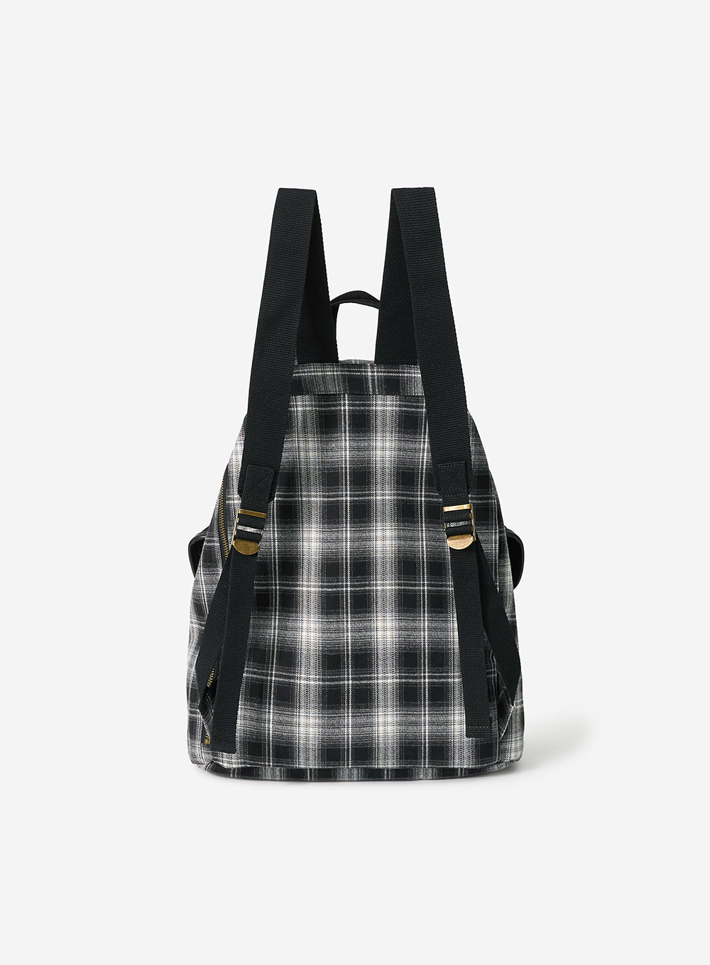 SATUR 前雙袋格紋水桶後背包 (U) Check Pocket Bucket Backpack