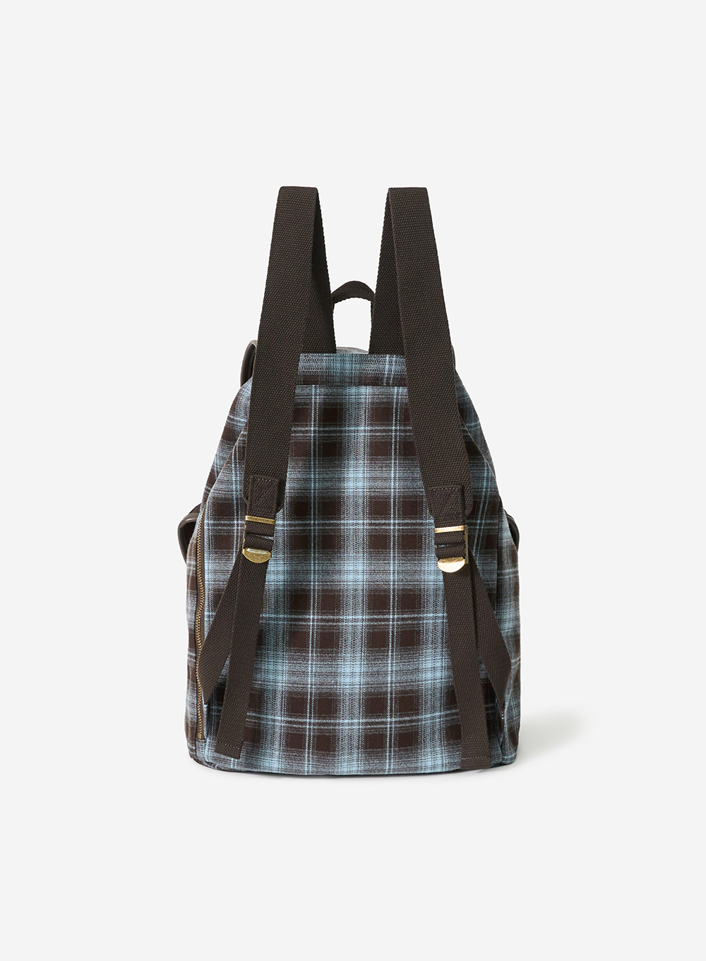 SATUR 前雙袋格紋水桶後背包 (U) Check Pocket Bucket Backpack