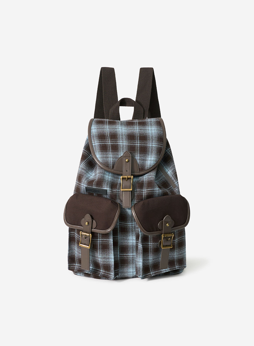 SATUR 前雙袋格紋水桶後背包 (U) Check Pocket Bucket Backpack