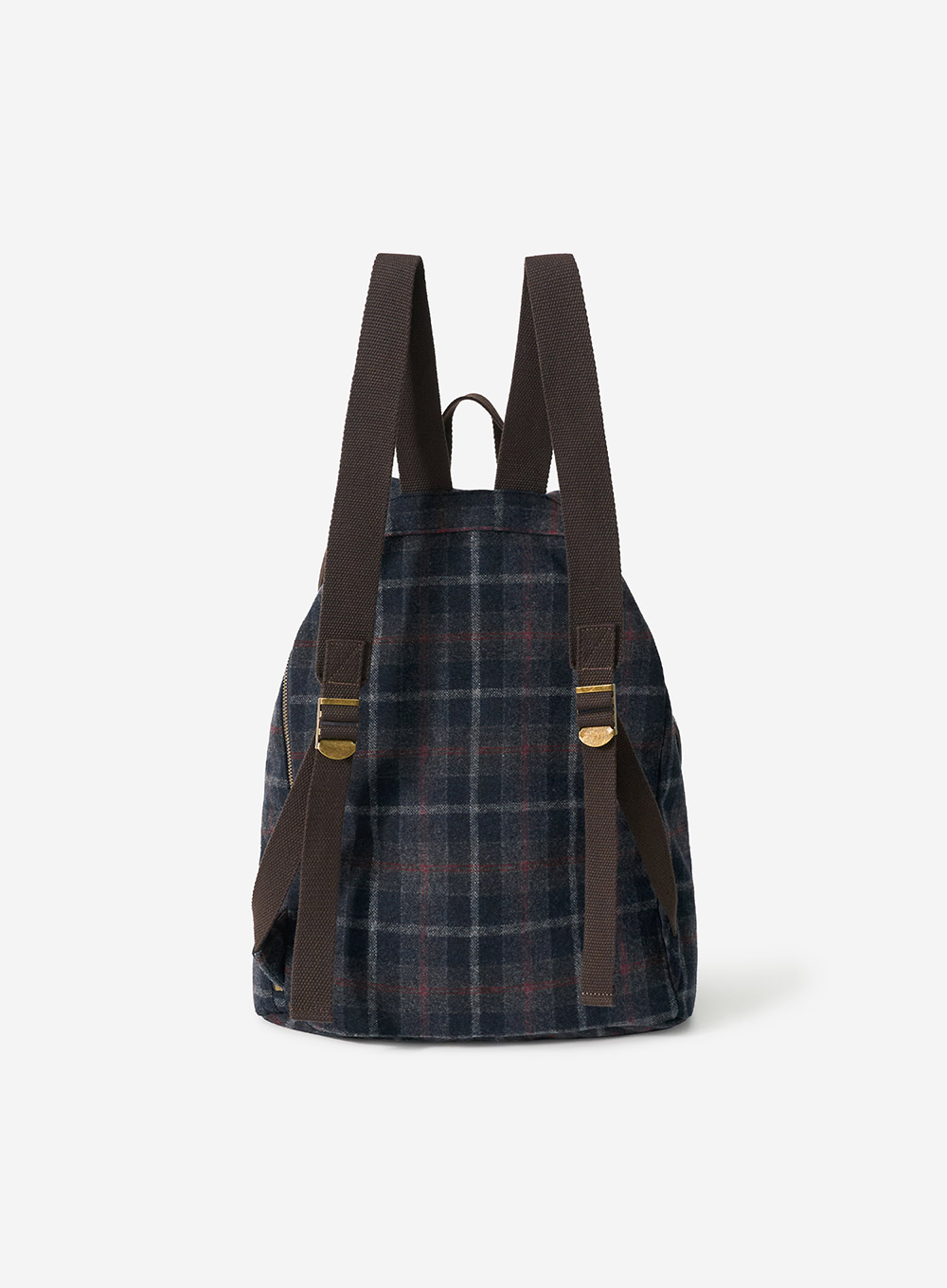 SATUR 前雙袋格紋水桶後背包 (U) Check Pocket Bucket Backpack