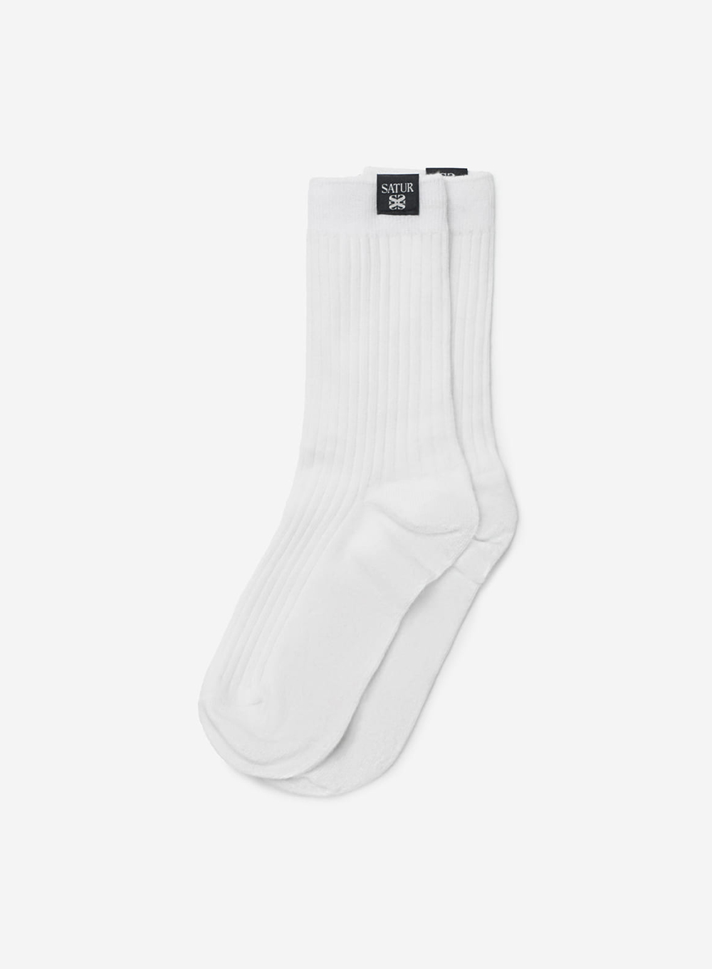 SATUR 經典織標中筒襪 (U) Basic Logo Label Socks
