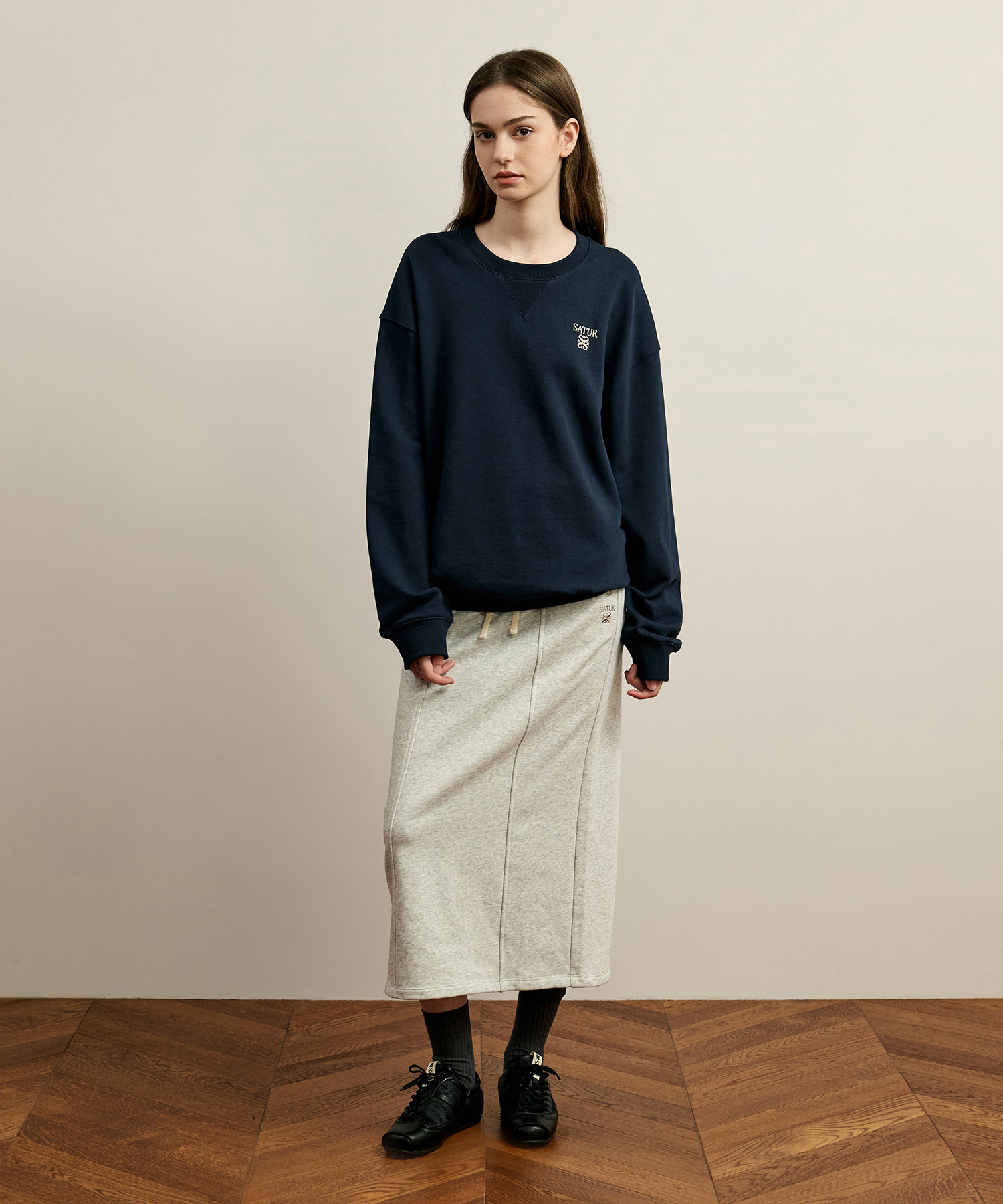 SATUR 經典織標中筒襪 (U) Basic Logo Label Socks