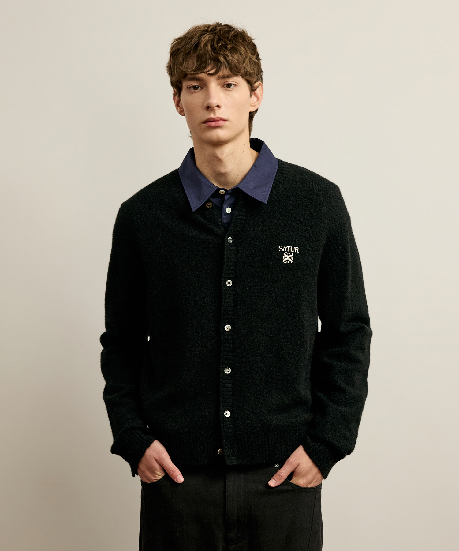 SATUR 羊駝毛開襟針織衫 (M) Loren Alpaca Crew Neck Cardigan