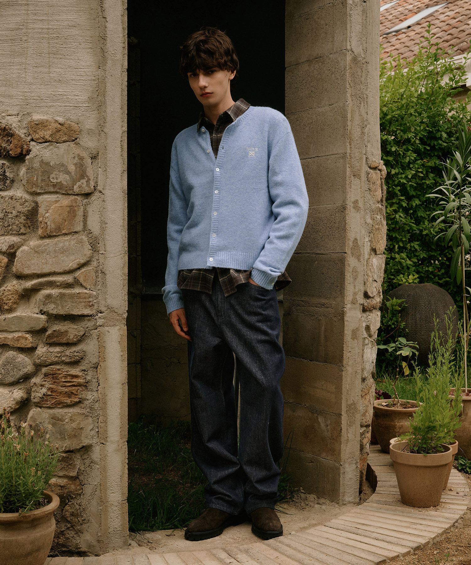SATUR 羊駝毛開襟針織衫 (M) Loren Alpaca Crew Neck Cardigan