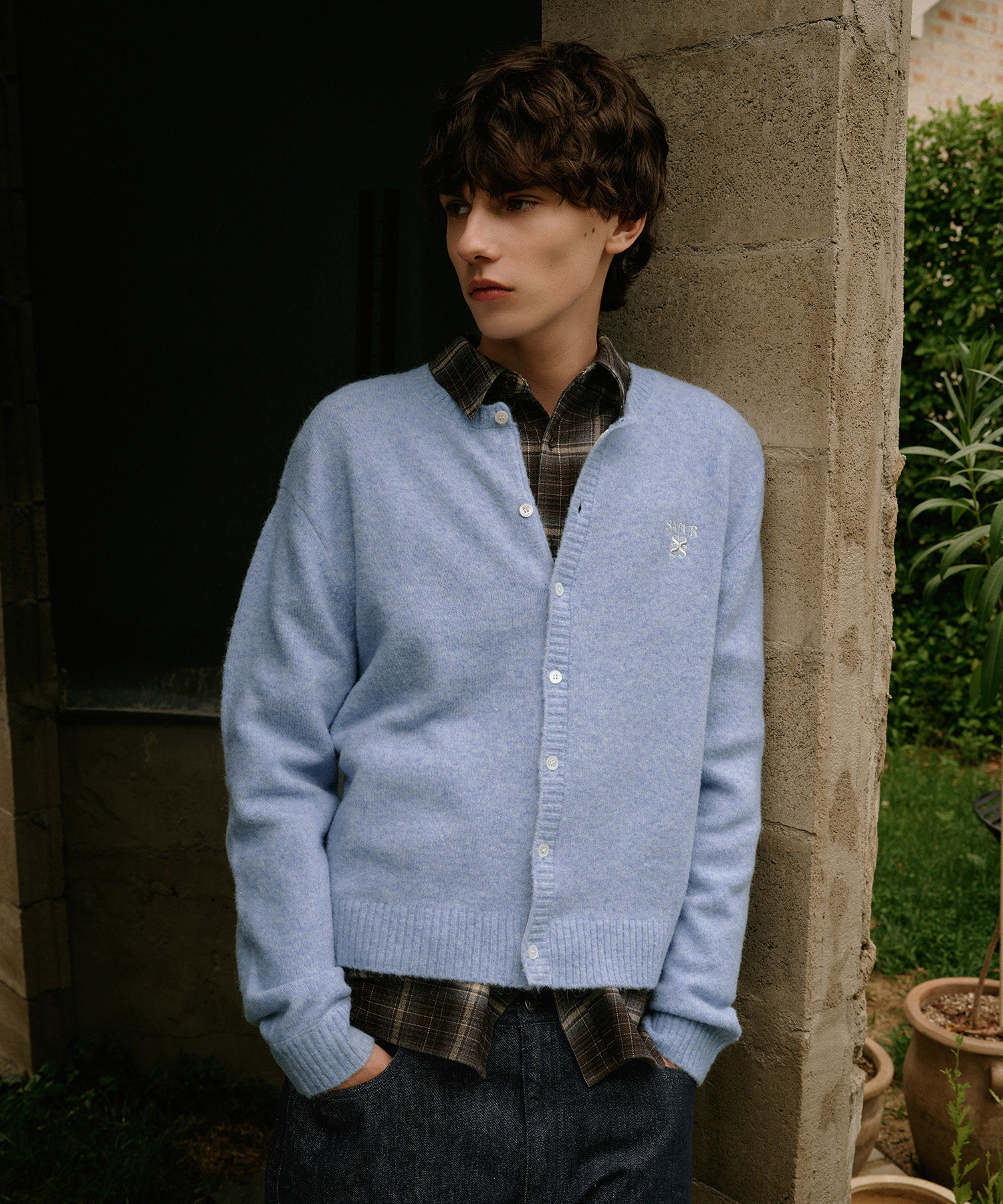 SATUR 羊駝毛開襟針織衫 (M) Loren Alpaca Crew Neck Cardigan