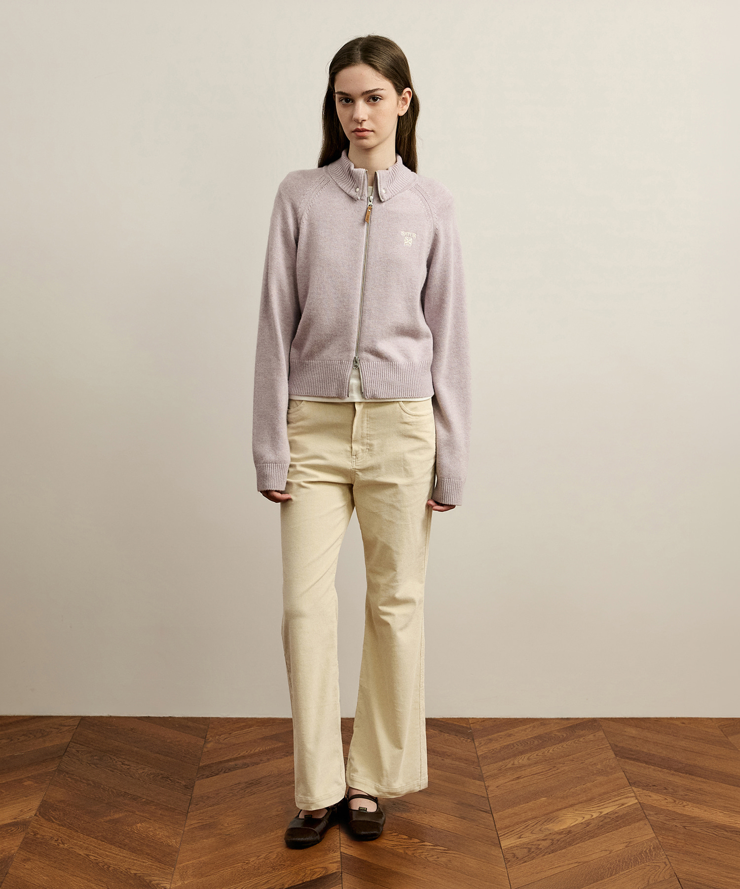 SATUR 喀什米爾混紡開襟針織衫 (W) Cashmere Blended Knit Zip-Up