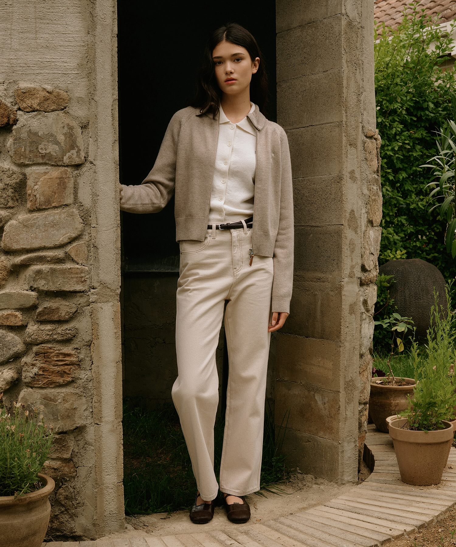 SATUR 喀什米爾混紡開襟針織衫 (W) Cashmere Blended Knit Zip-Up