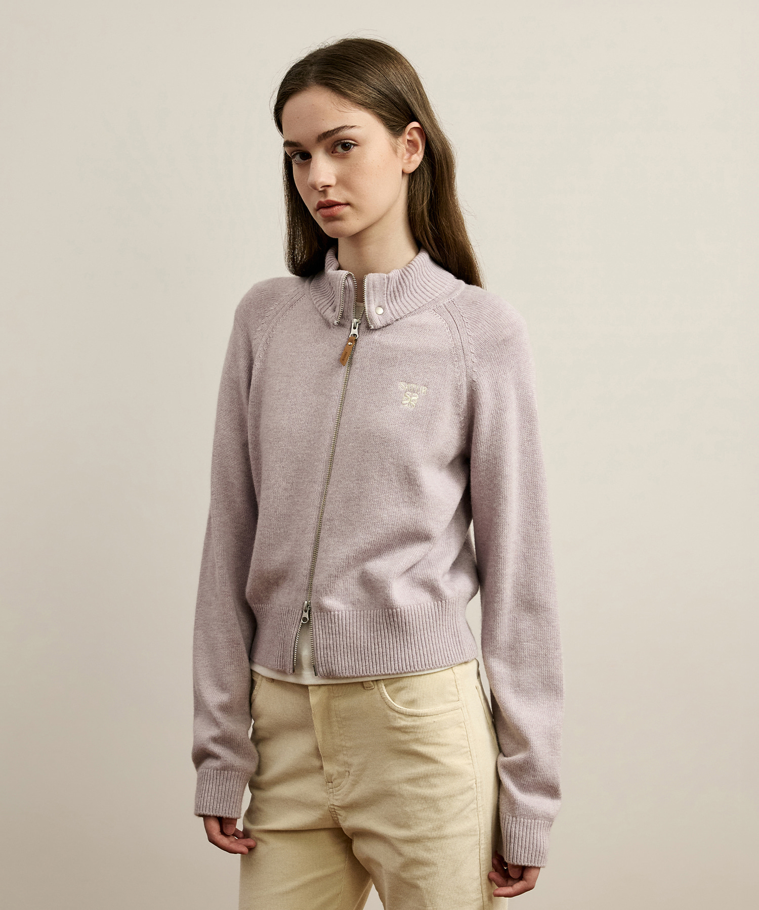 SATUR 喀什米爾混紡開襟針織衫 (W) Cashmere Blended Knit Zip-Up