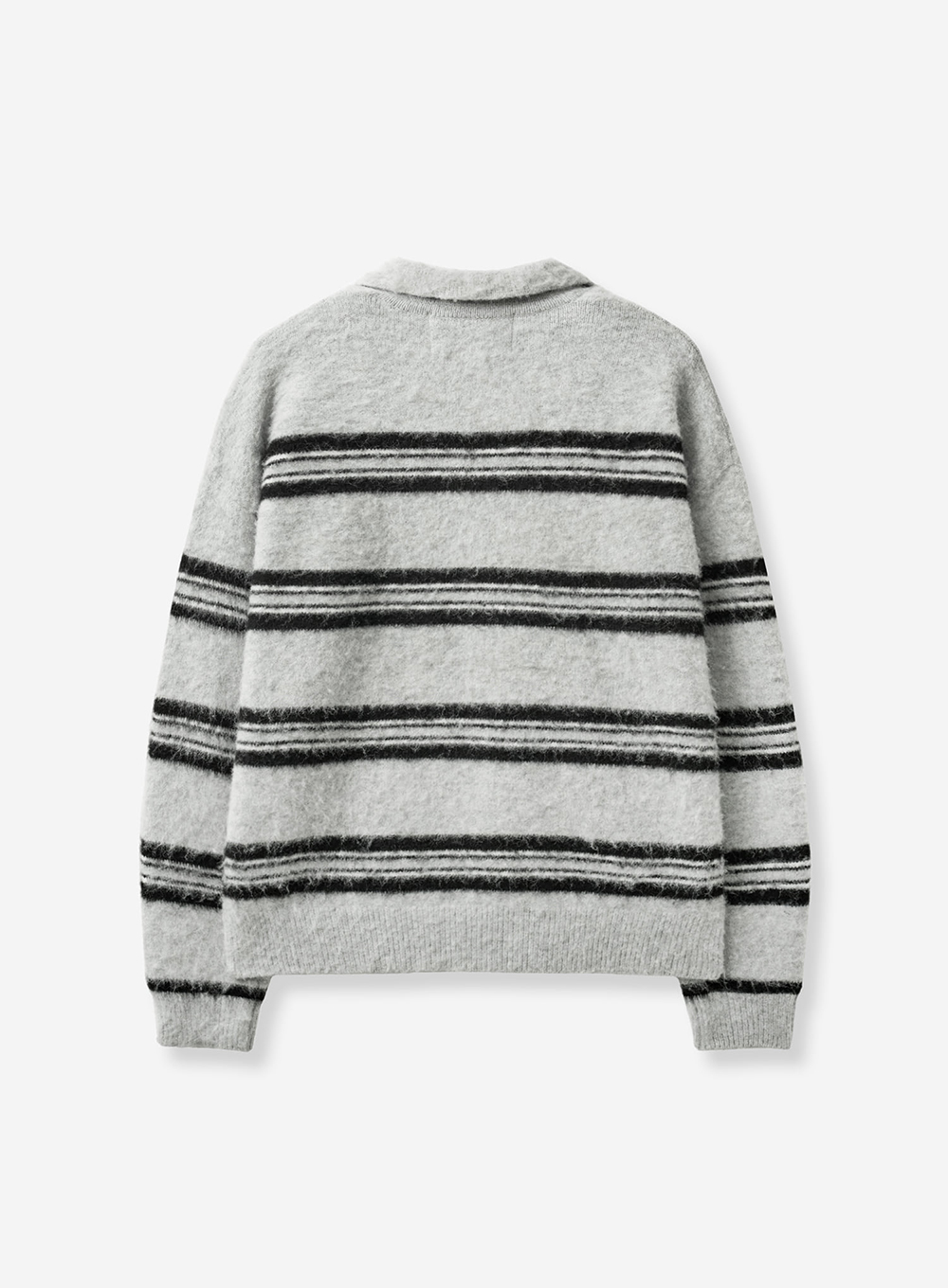 SATUR 條紋Polo領長袖針織衫 (U) Stripe Polo Knit
