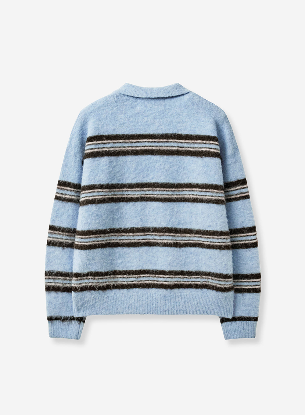 SATUR 條紋Polo領長袖針織衫 (U) Stripe Polo Knit