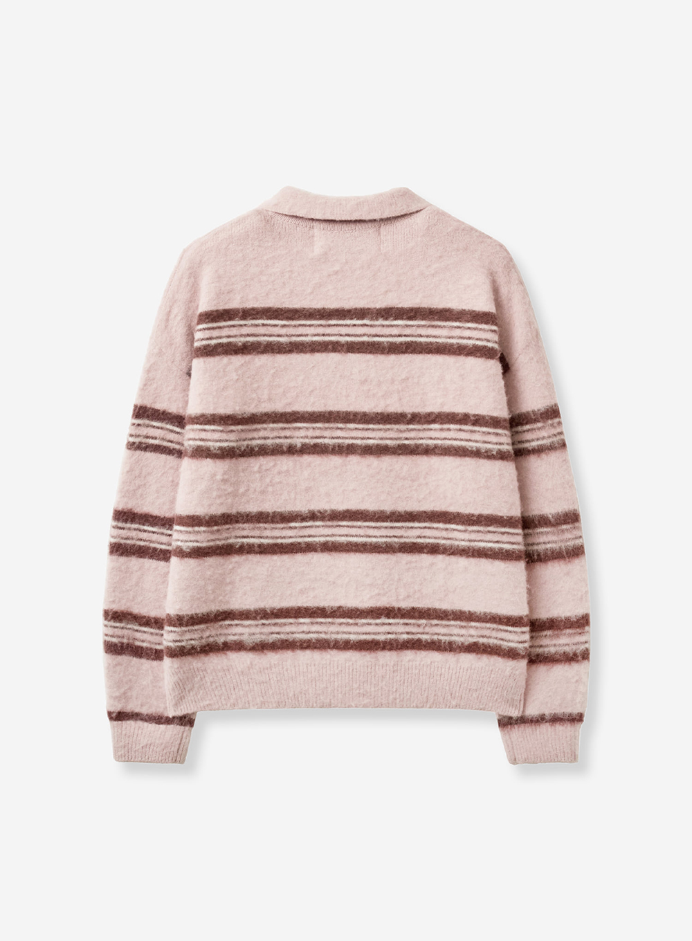 SATUR 條紋Polo領長袖針織衫 (U) Stripe Polo Knit