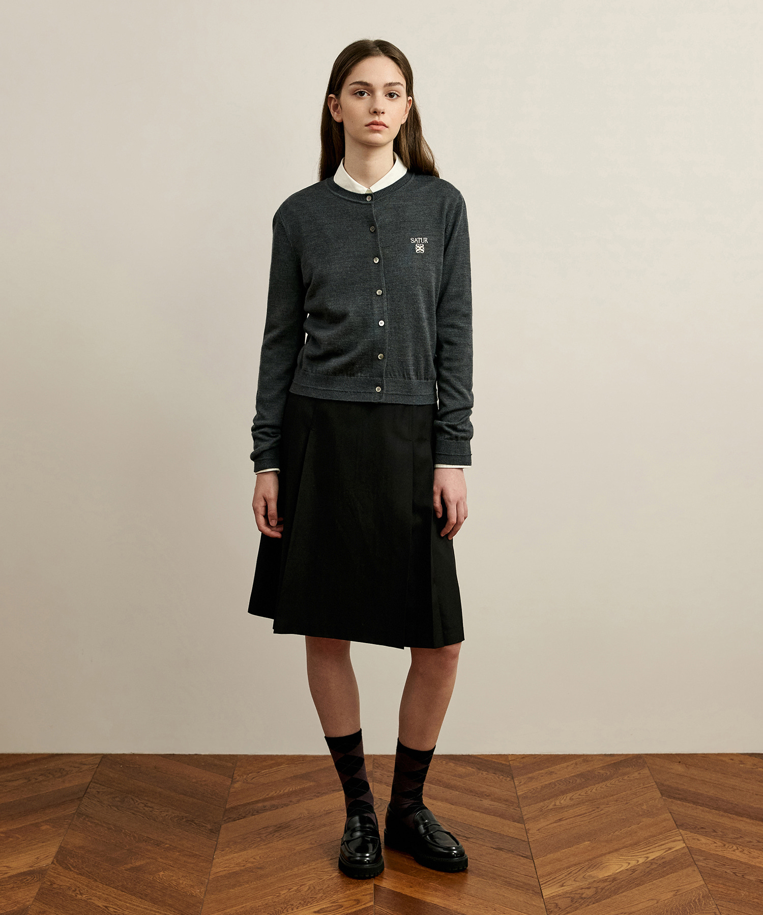 SATUR 壓褶半身裙 (W) Pleats Midi-Length Skirt