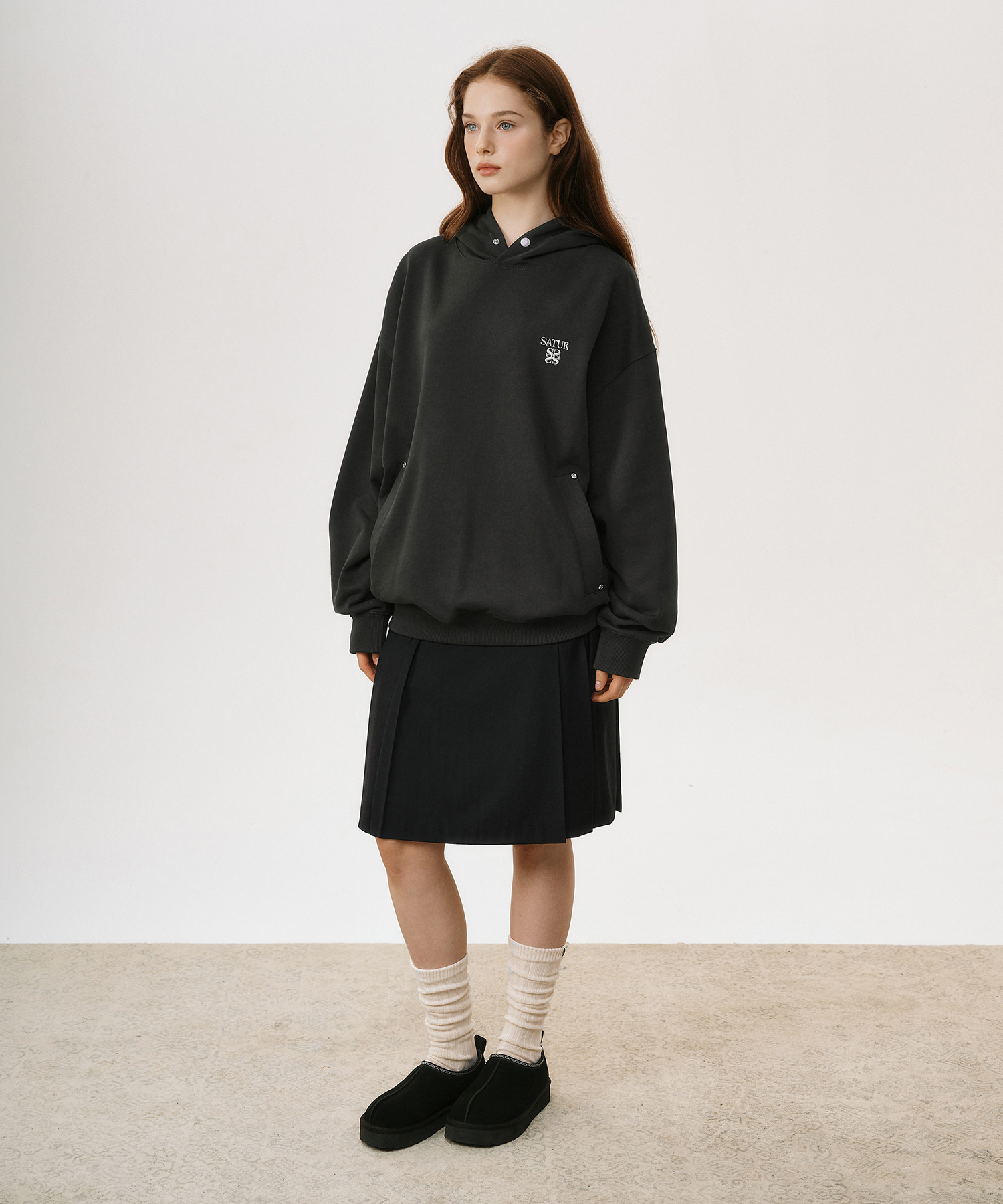 SATUR 壓褶半身裙 (W) Pleats Midi-Length Skirt