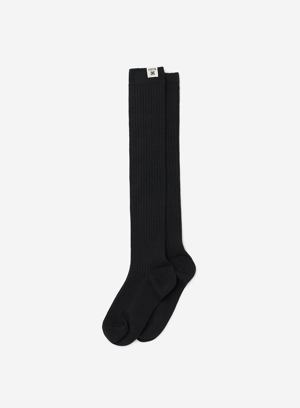 SATUR 經典織標及膝襪 (W) Basic Logo Label Knee Socks