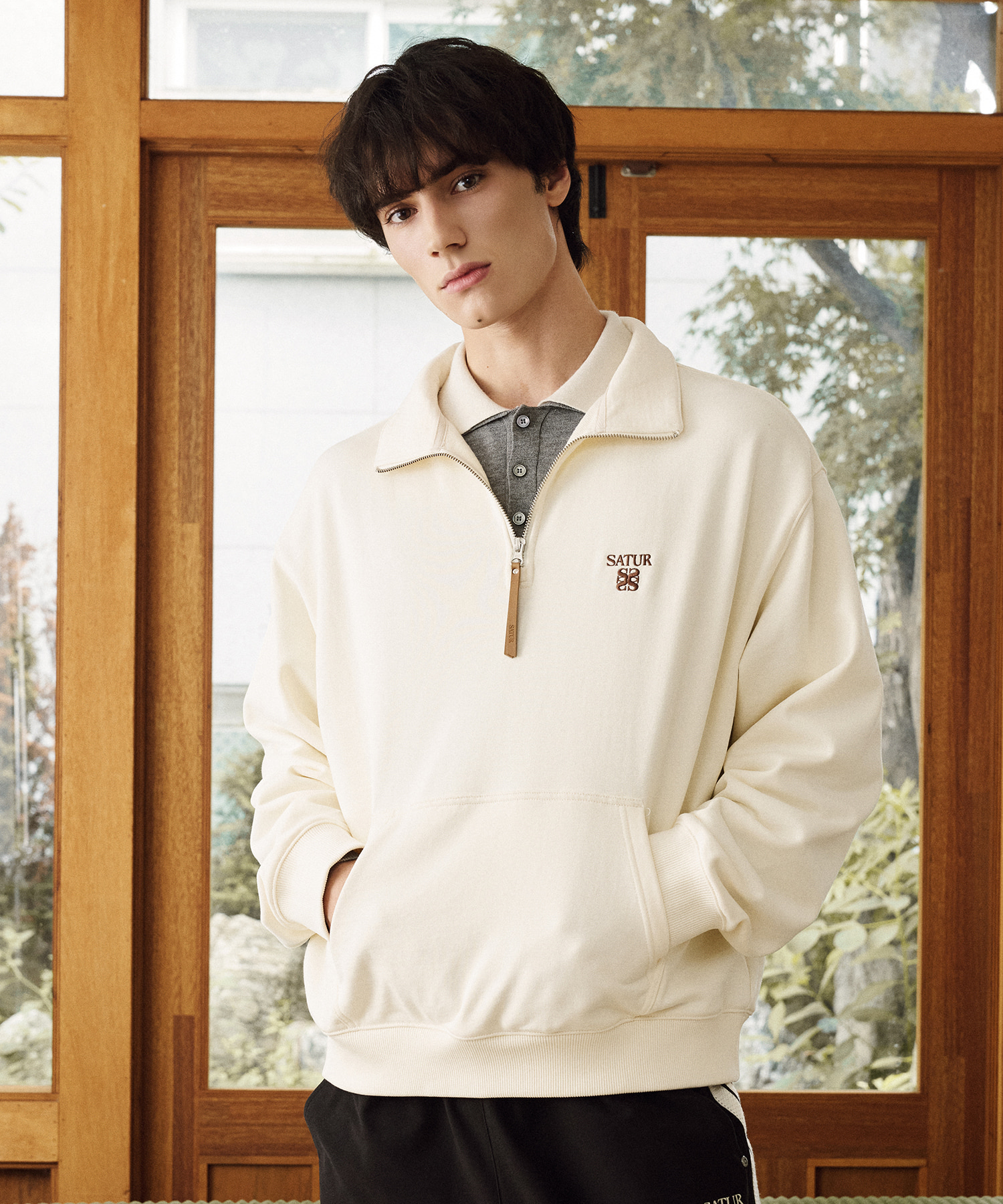 SATUR 半開襟針織長袖上衣 (U) Half-Zip Sweatshirt
