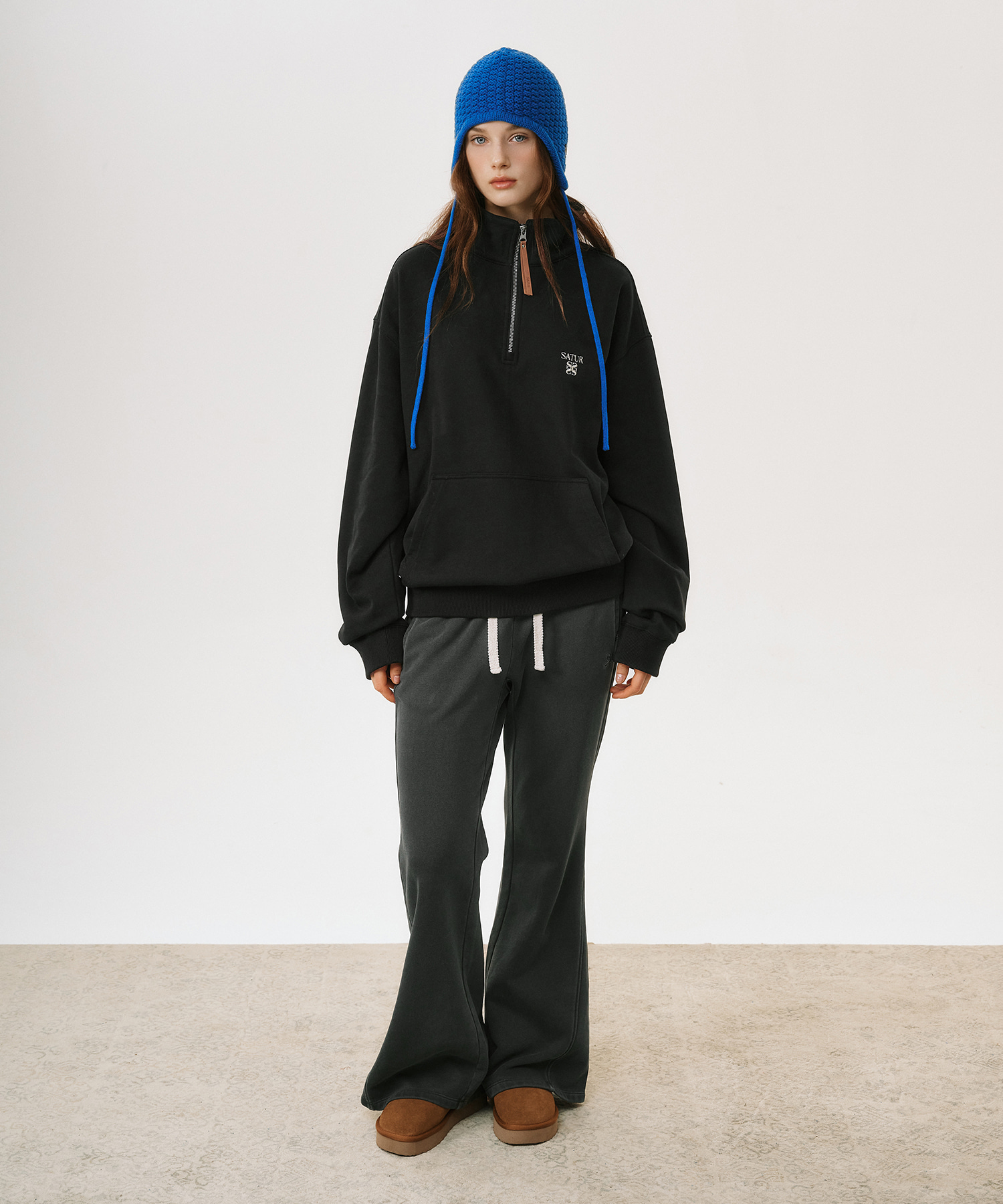 SATUR 半開襟針織長袖上衣 (U) Half-Zip Sweatshirt