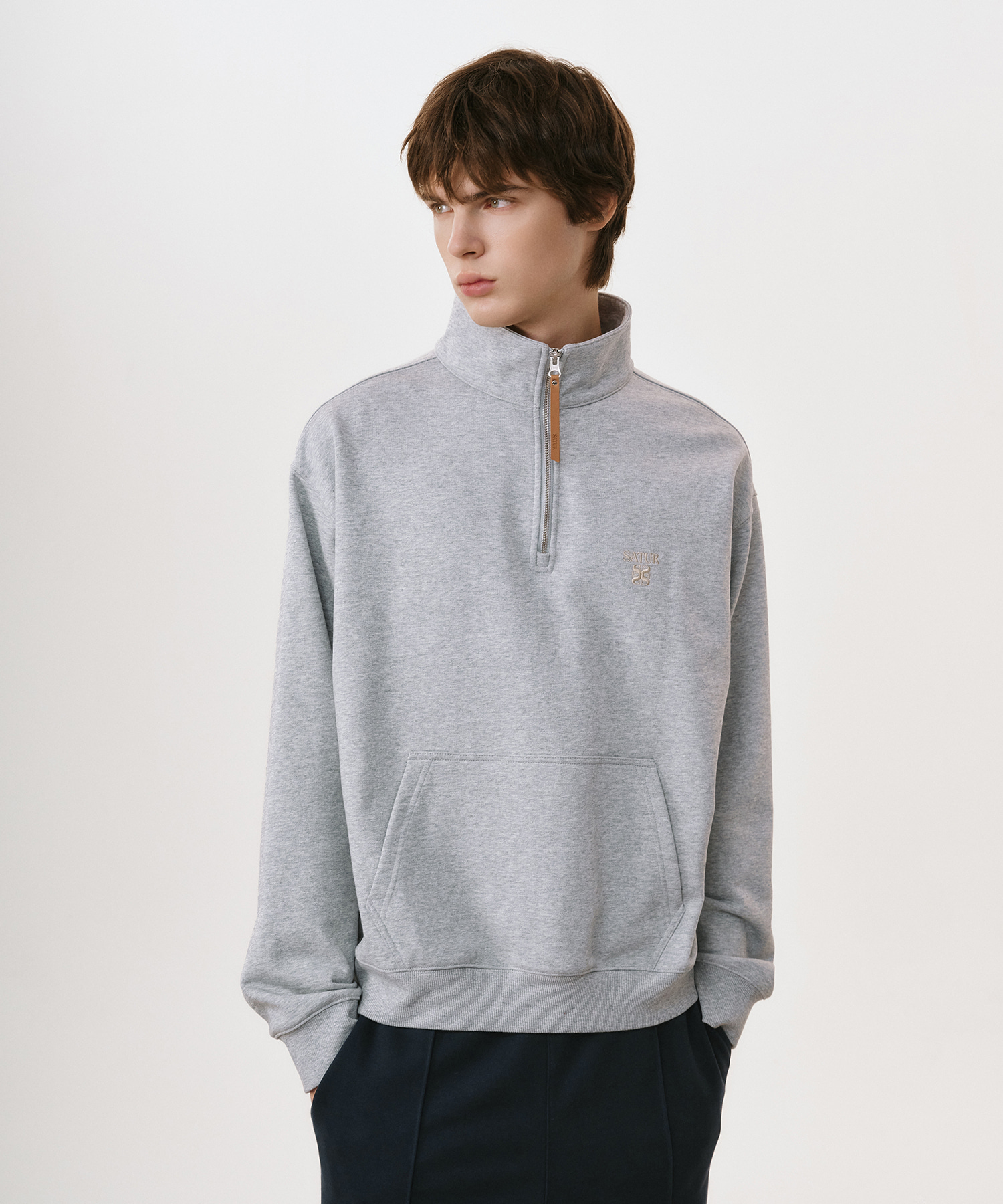 SATUR 半開襟針織長袖上衣 (U) Half-Zip Sweatshirt