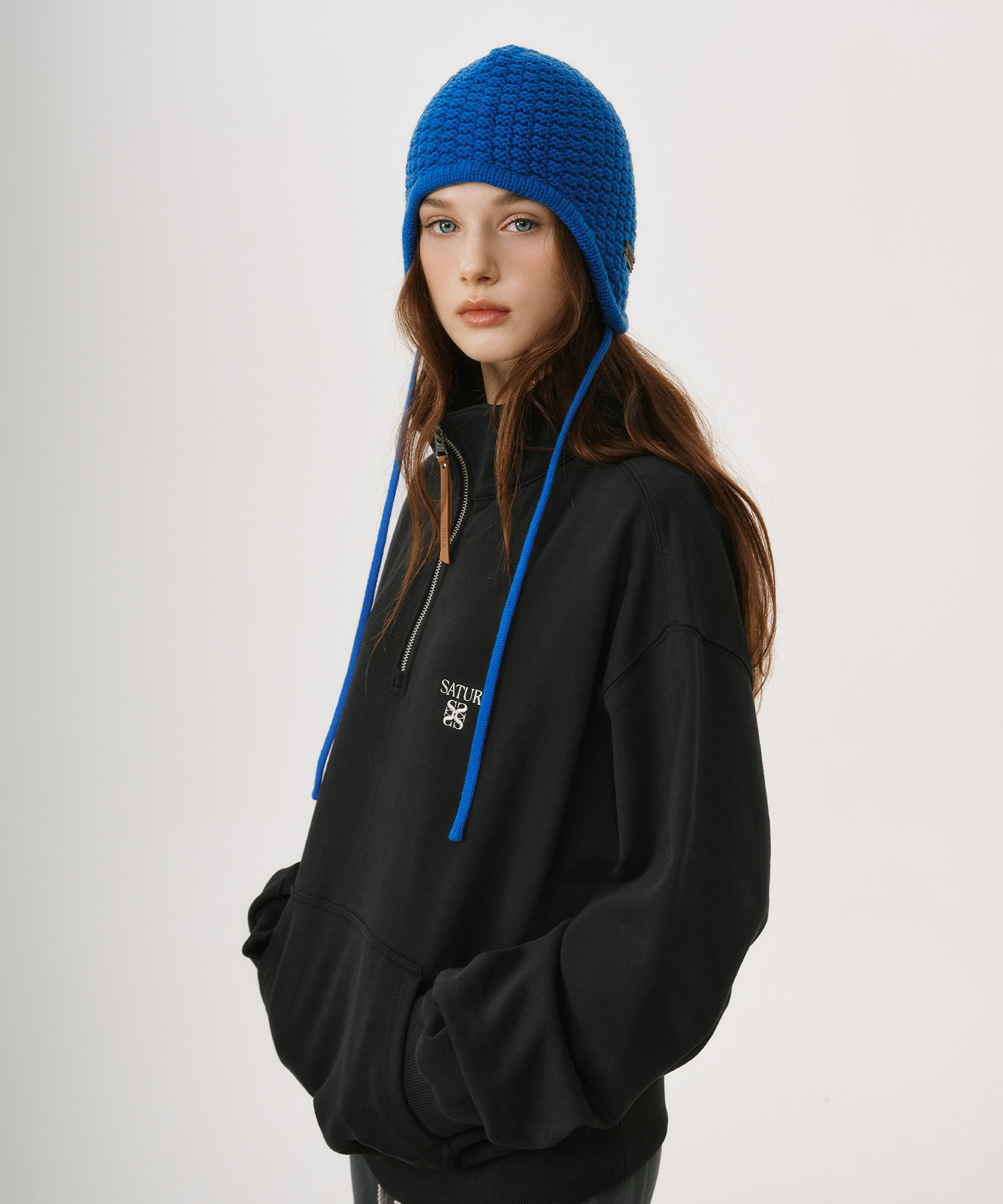 SATUR 半開襟針織長袖上衣 (U) Half-Zip Sweatshirt