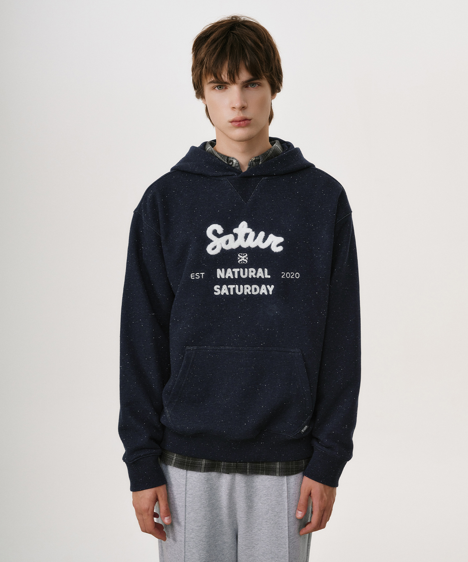 SATUR 彩點紗連帽長袖上衣 (U) Nep Hoodie