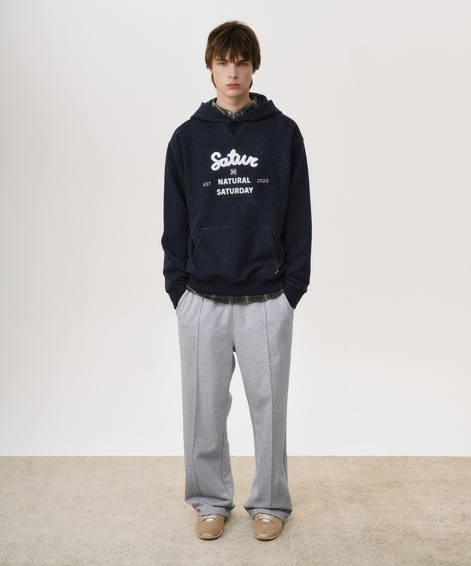 SATUR 彩點紗連帽長袖上衣 (U) Nep Hoodie